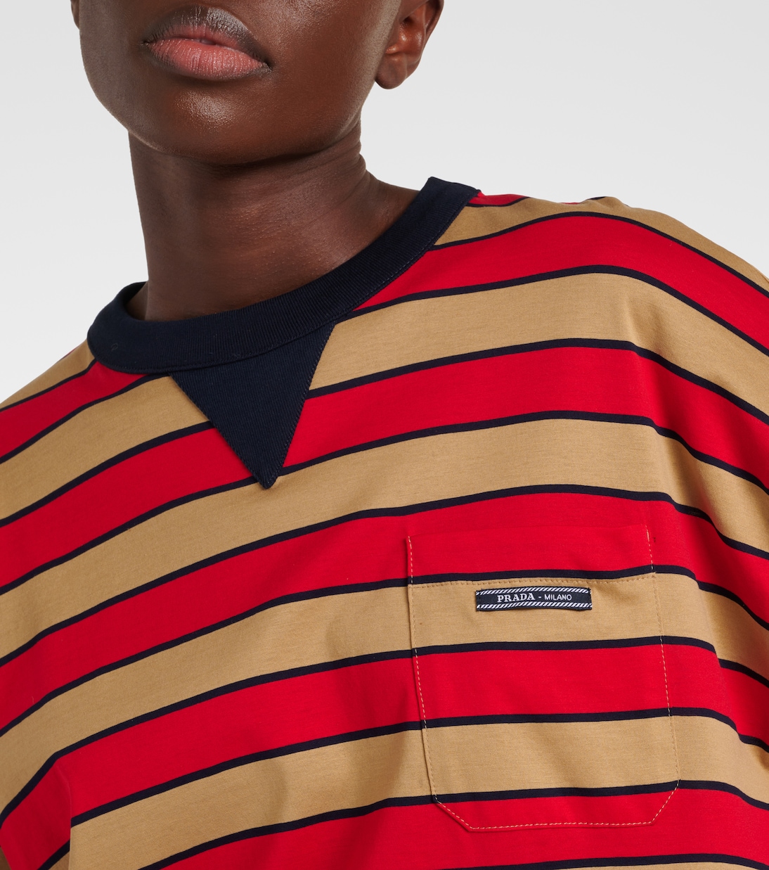 Top in jersey di cotone a righe | Prada