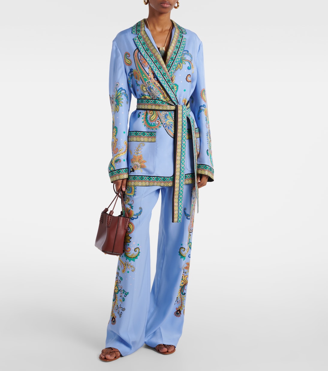 Blazer envolvente de sarga de seda | Etro