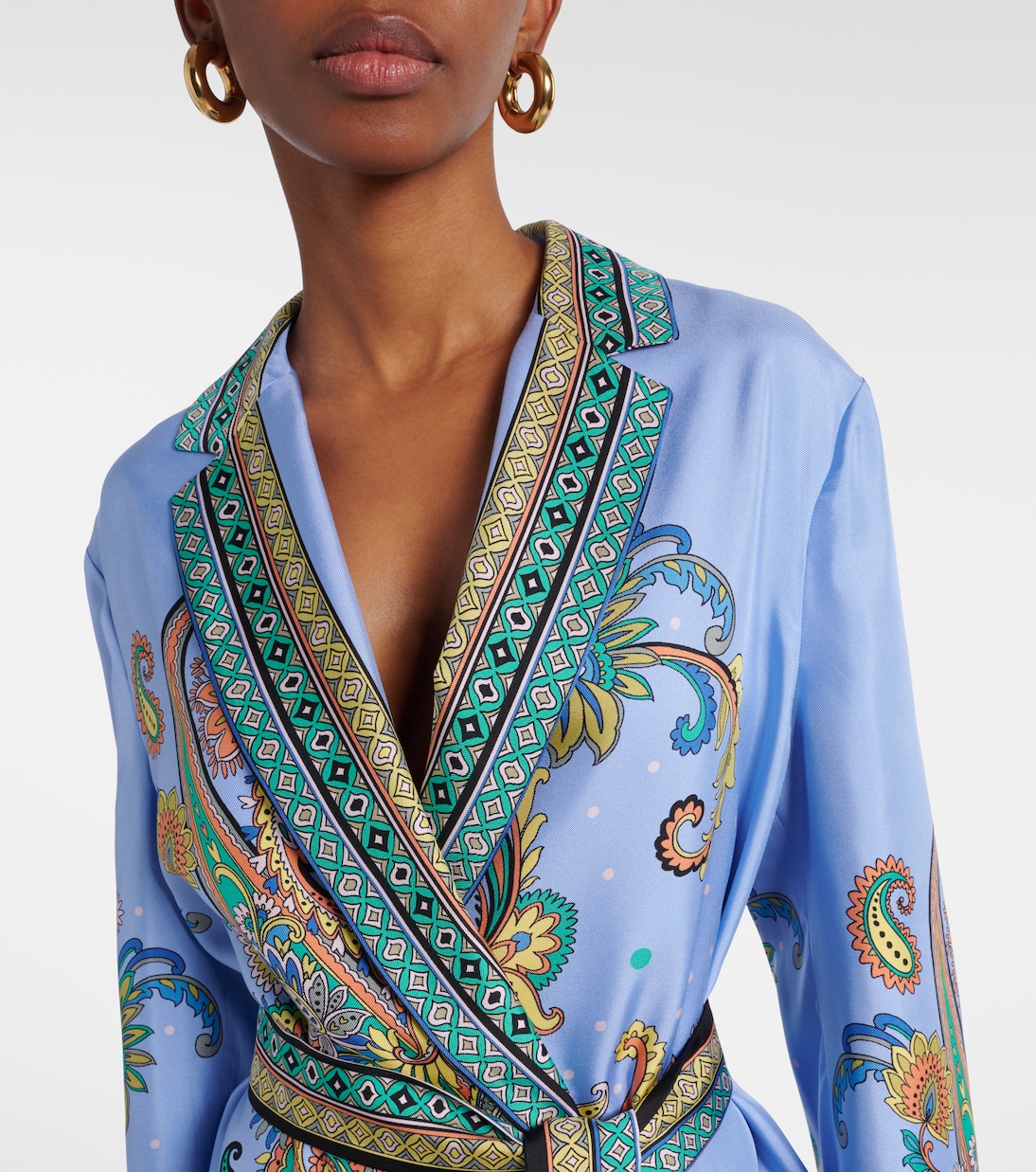 Blazer envolvente de sarga de seda | Etro