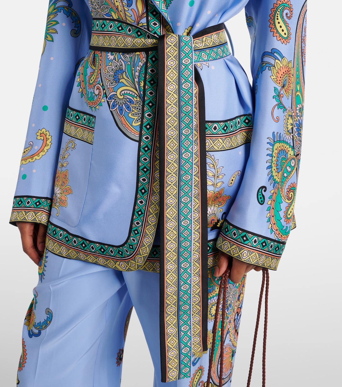 Blazer envolvente de sarga de seda | Etro