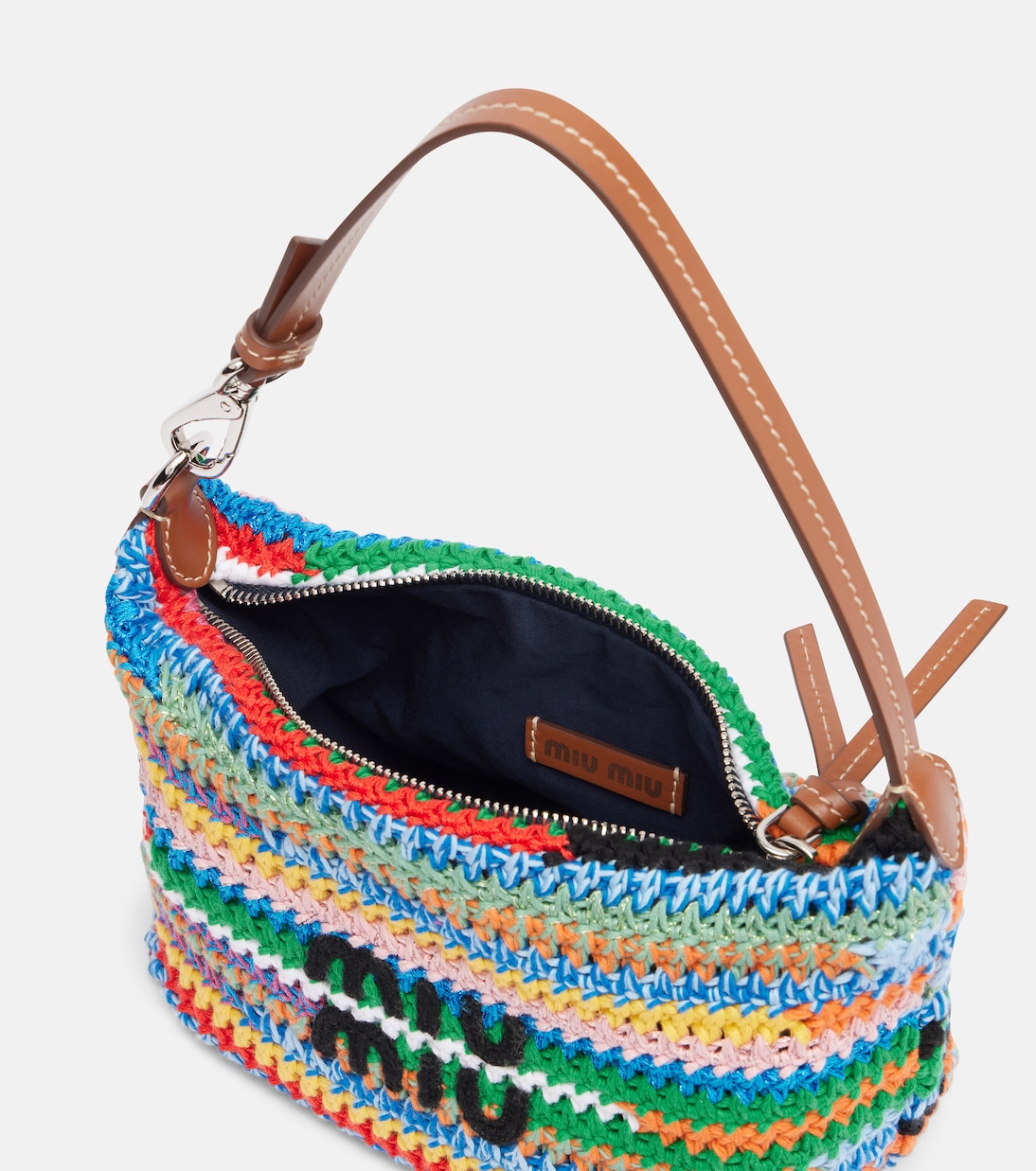 Schultertasche aus Häkelstrick | Miu Miu