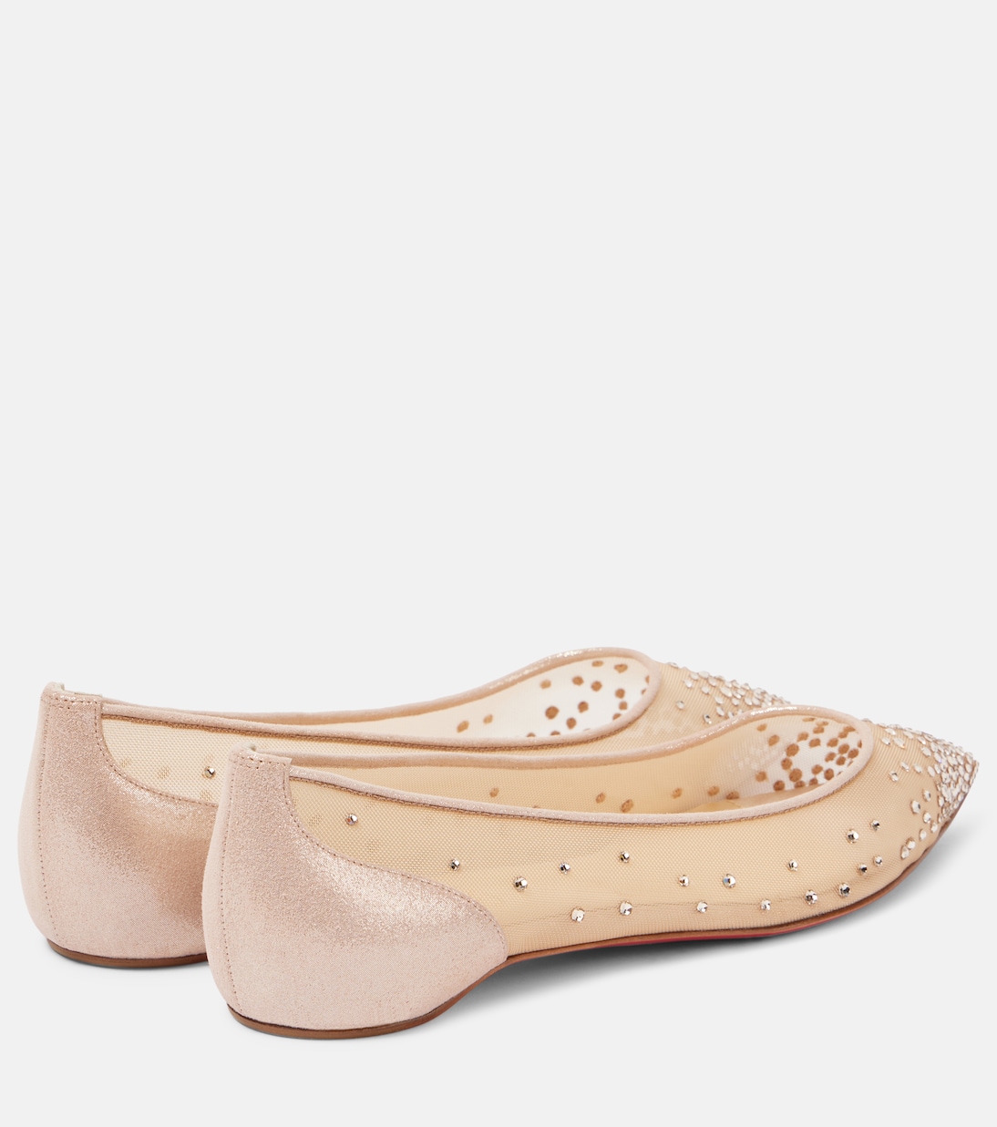 Scarpe ballerina in mesh con strass firmate Christian Louboutin - Modello Follies per uno stile giovane e glamour