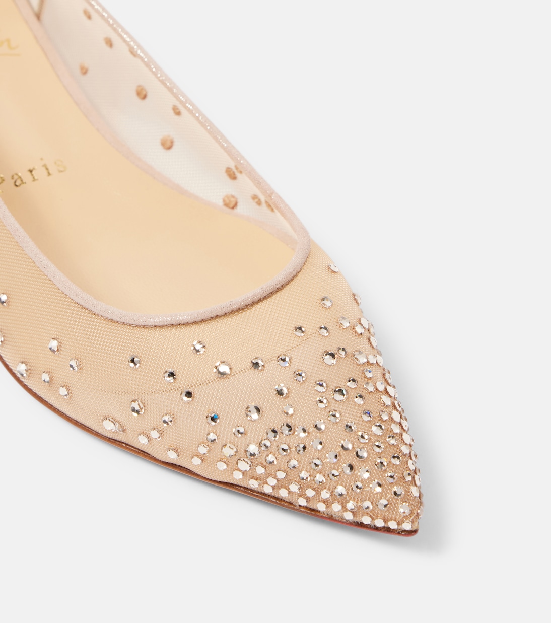 Scarpe ballerina in mesh con strass firmate Christian Louboutin - Modello Follies per uno stile giovane e glamour