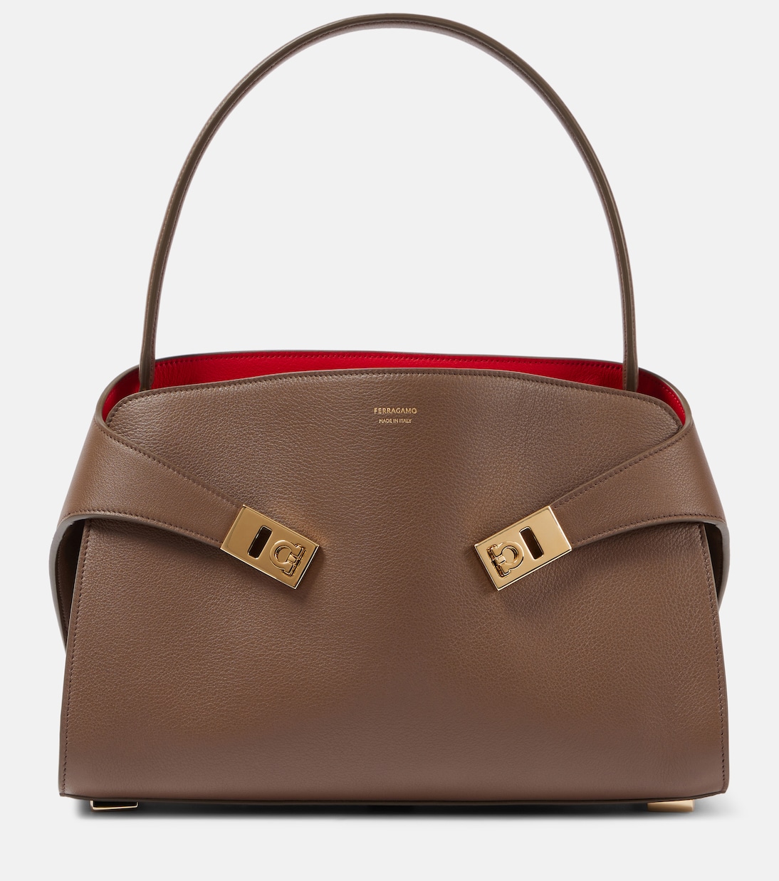 Hug Medium leather shoulder bag | Ferragamo