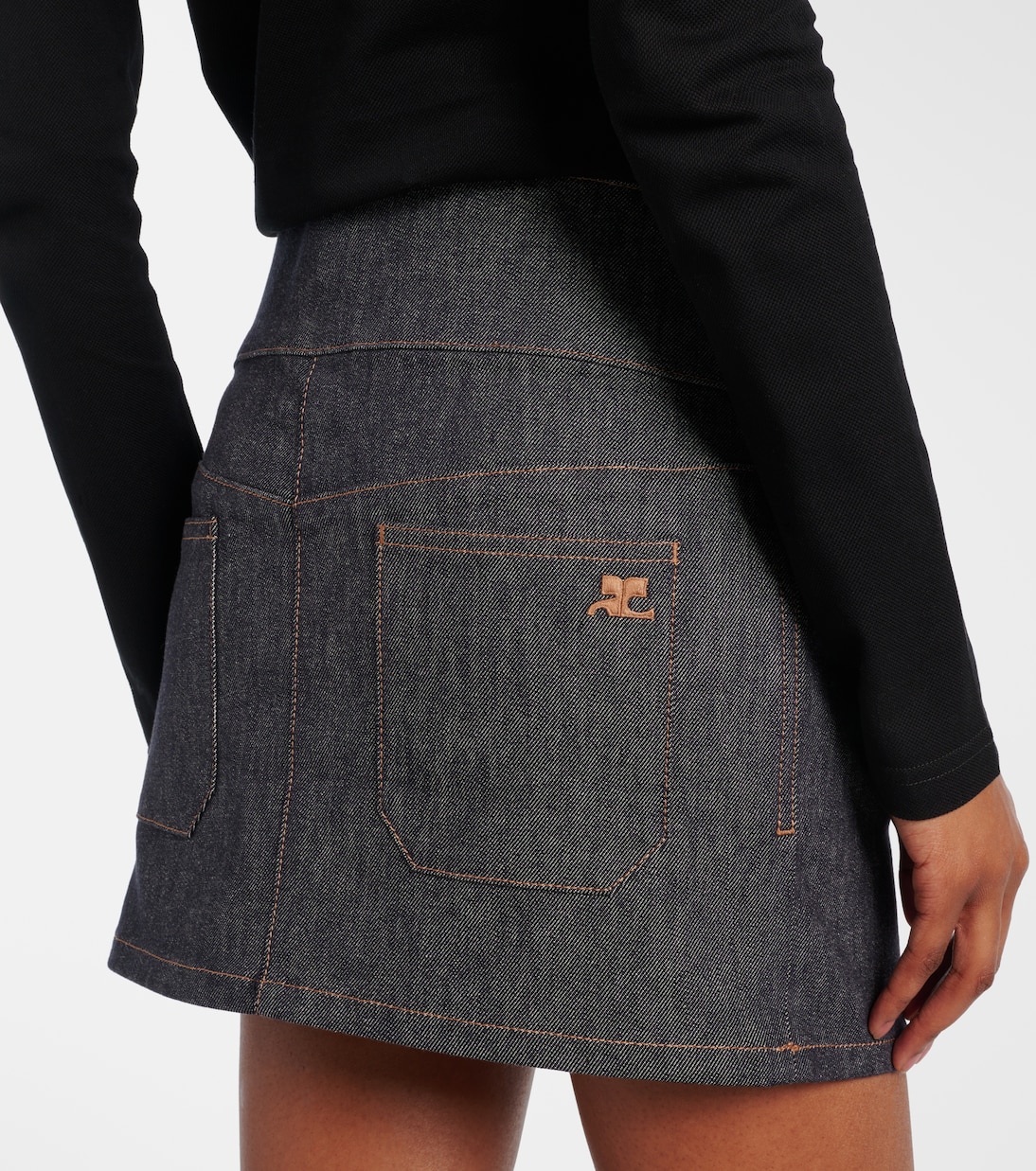 Minifalda de denim con cinturón | Courrèges