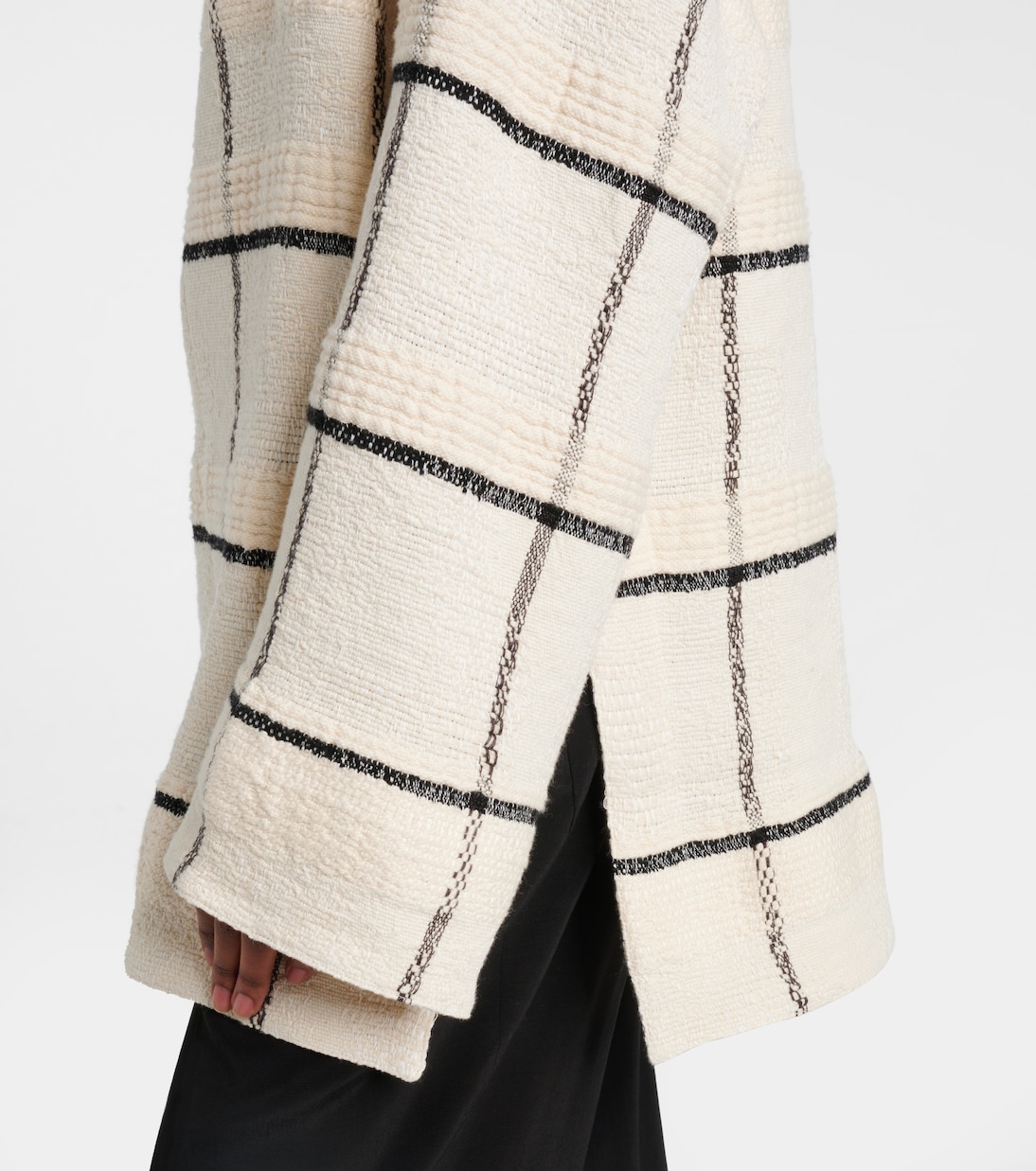 Checked cotton and linen-blend canvas tunic | Toteme