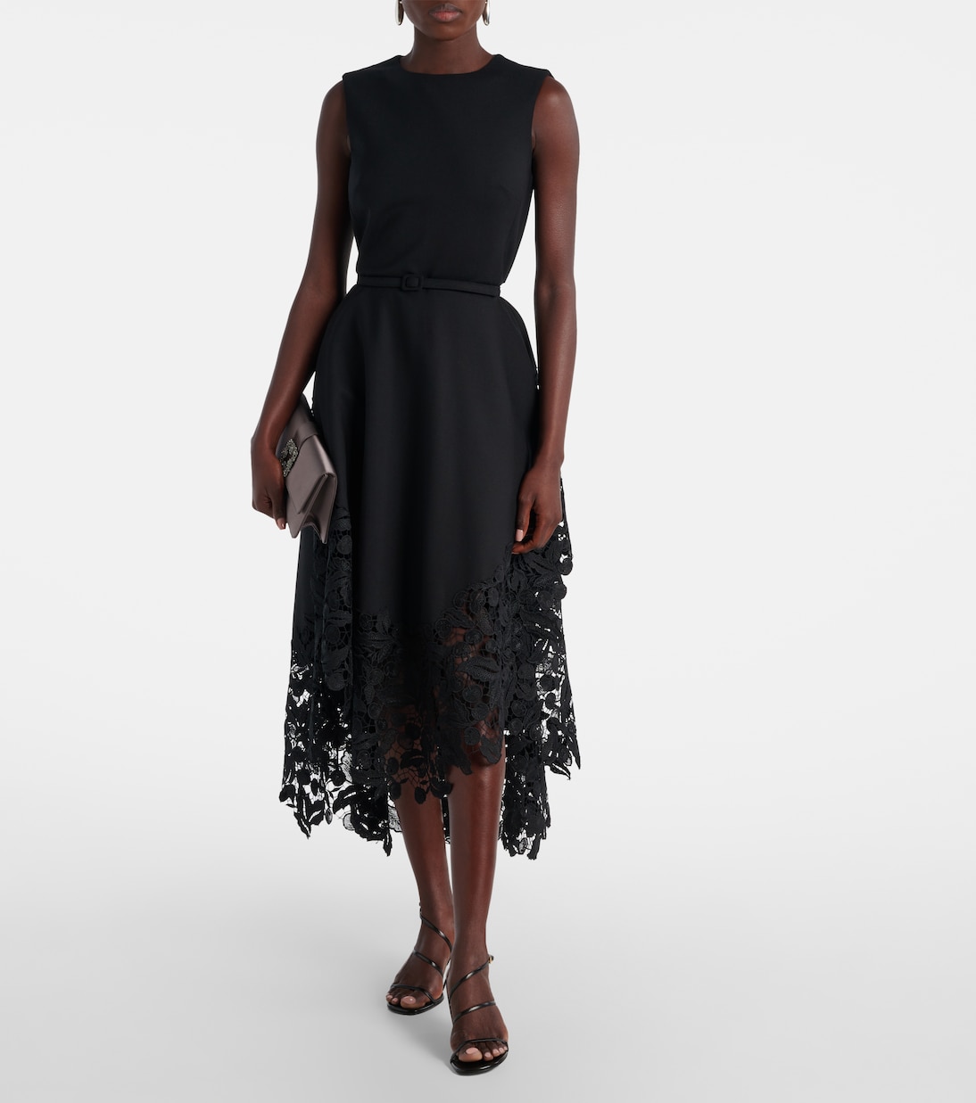 Wool-blend and lace cocktail dress | Oscar de la Renta
