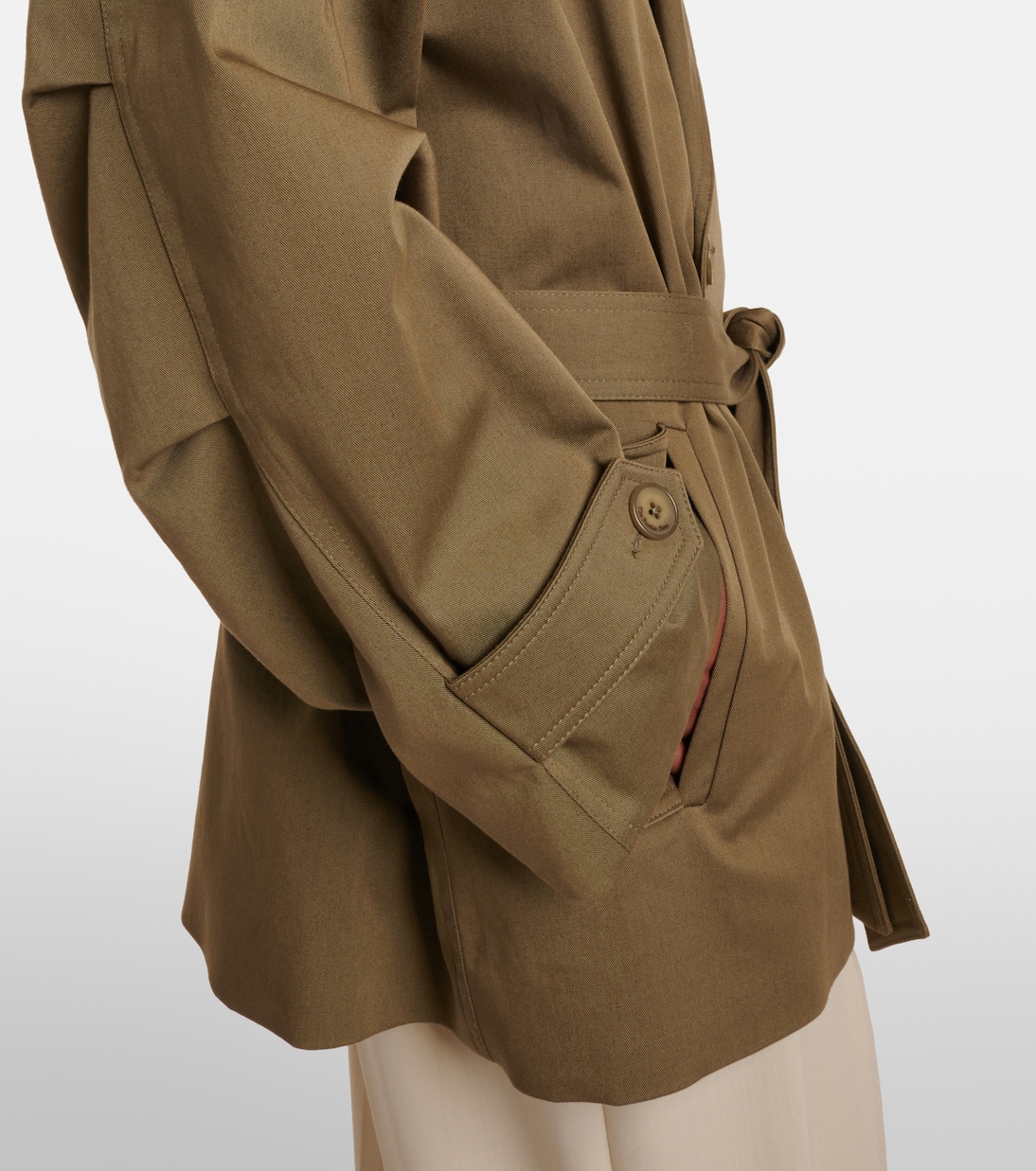 Zurich oversized cotton cropped trench coat | The Frankie Shop