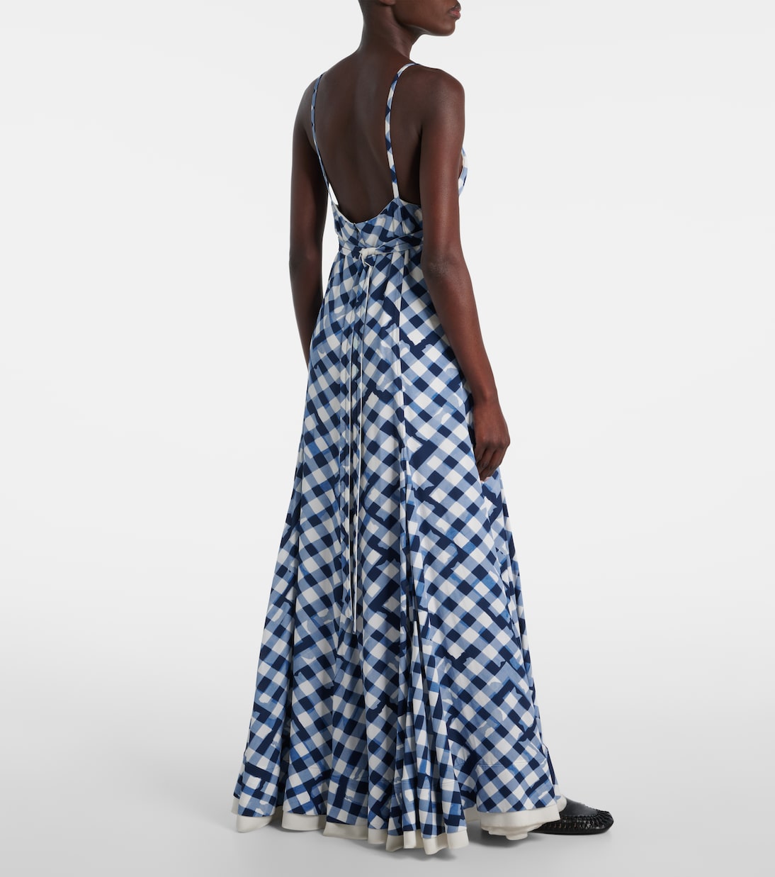 June checked crêpe de chine maxi dress | Proenza Schouler