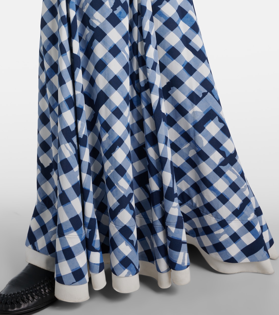 June checked crêpe de chine maxi dress | Proenza Schouler