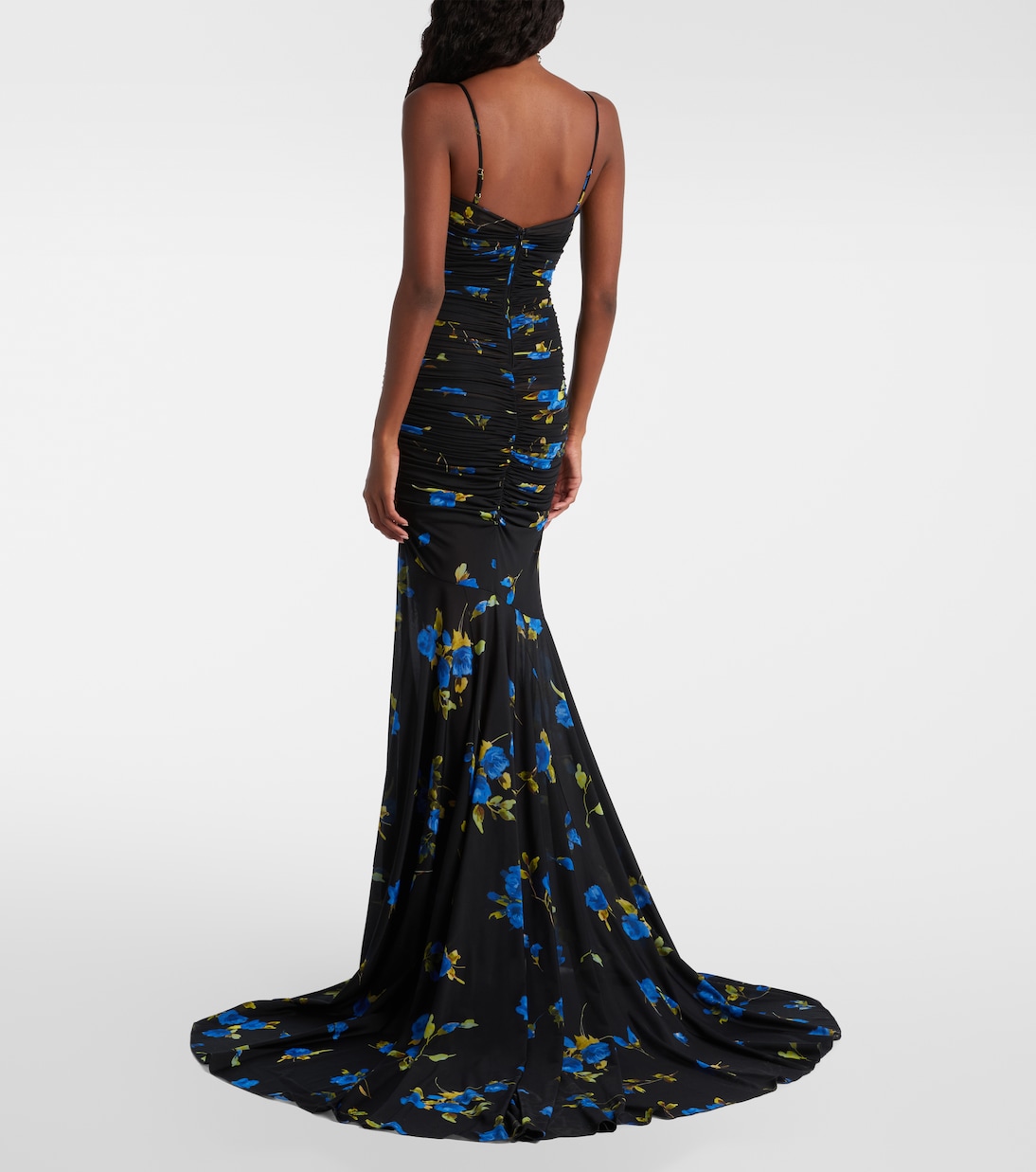 Abito lungo in jersey con stampa floreale | Blumarine