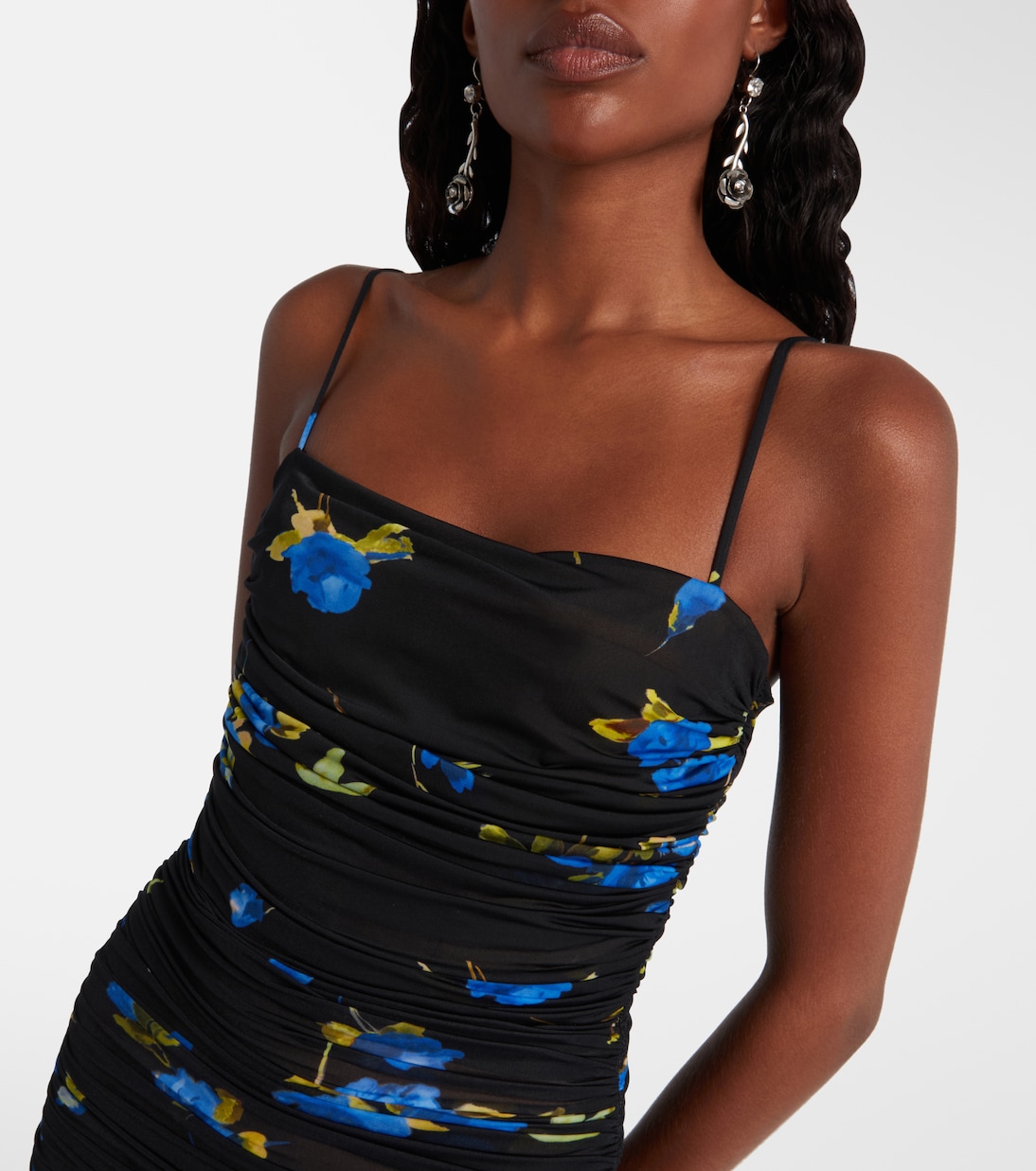 Abito lungo in jersey con stampa floreale | Blumarine