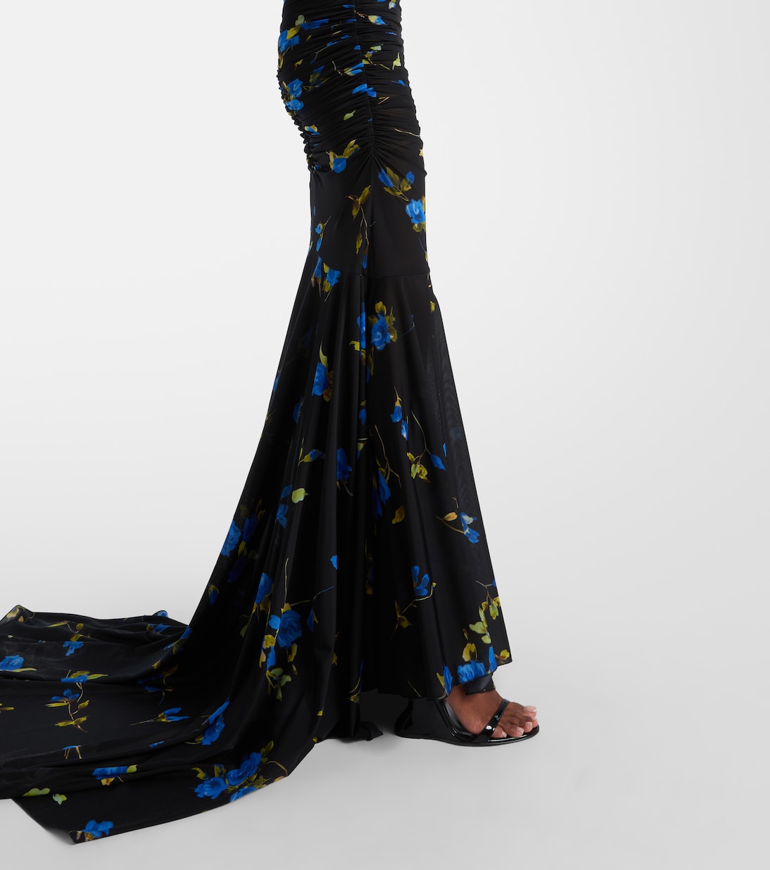 Abito lungo in jersey con stampa floreale | Blumarine