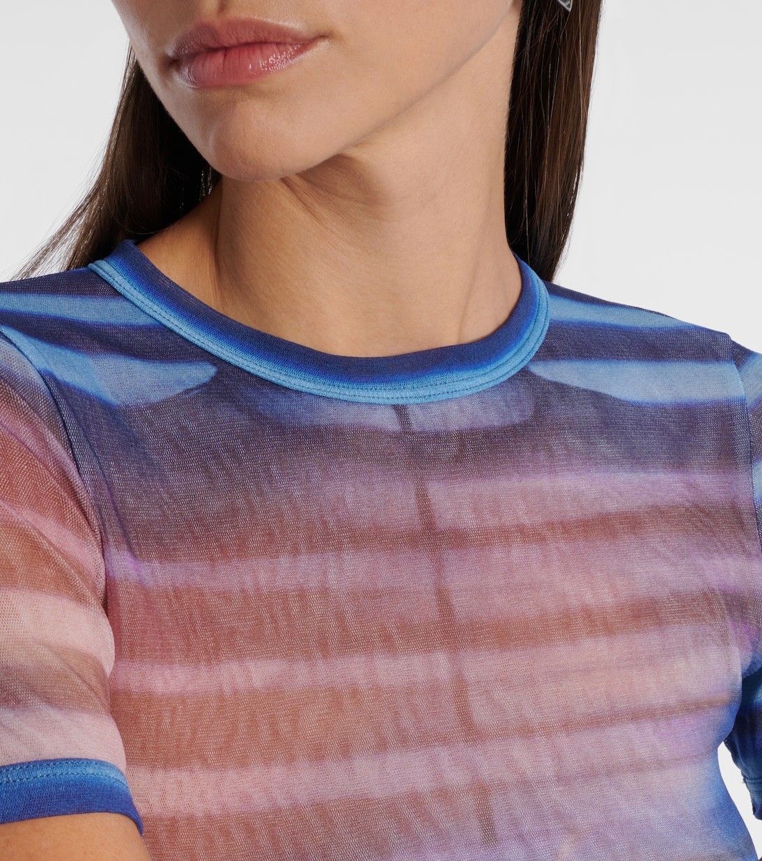 Printed striped mesh T-shirt | Jean Paul Gaultier