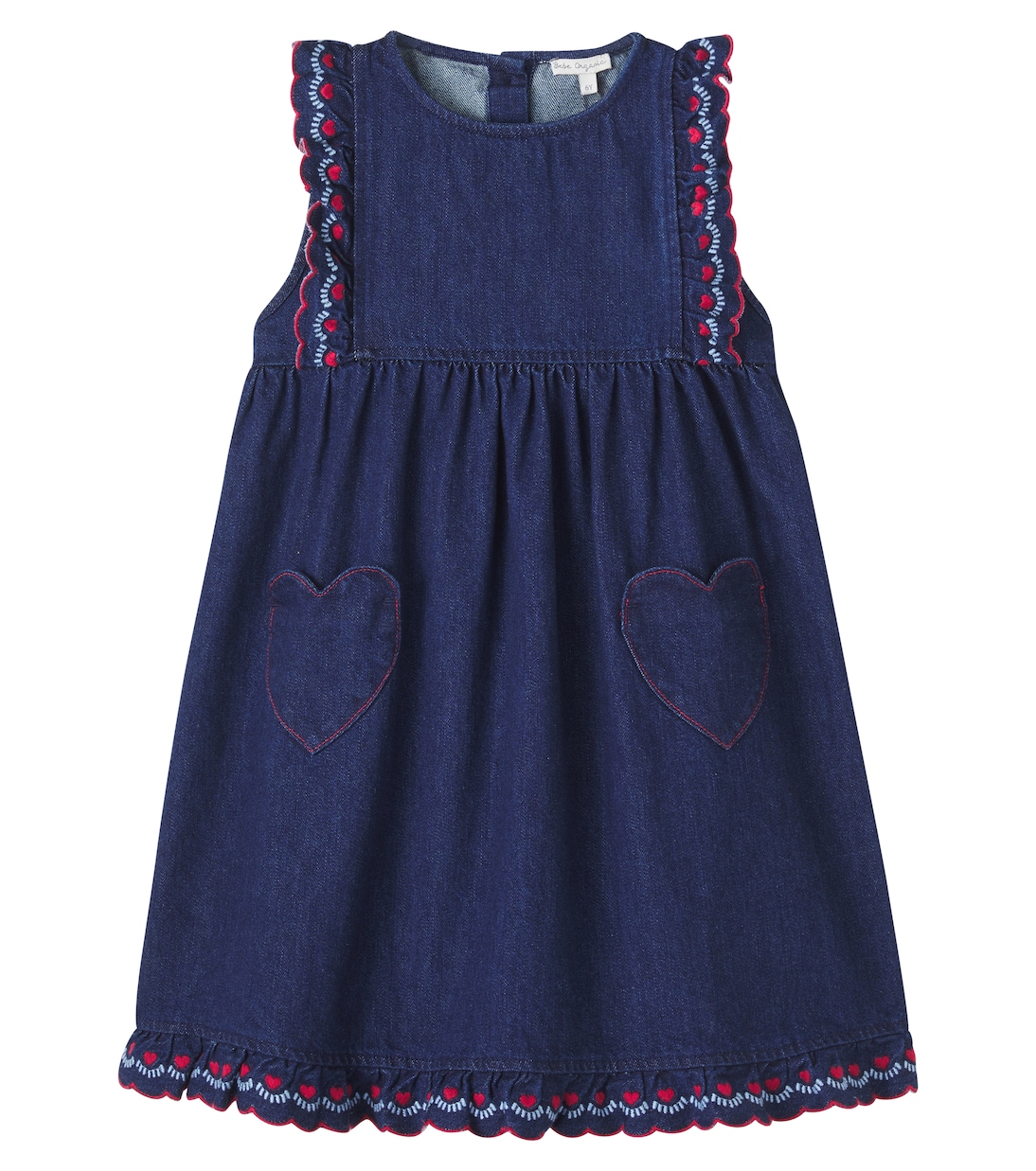 Tessa embroidered cotton denim dress | Bebe Organic