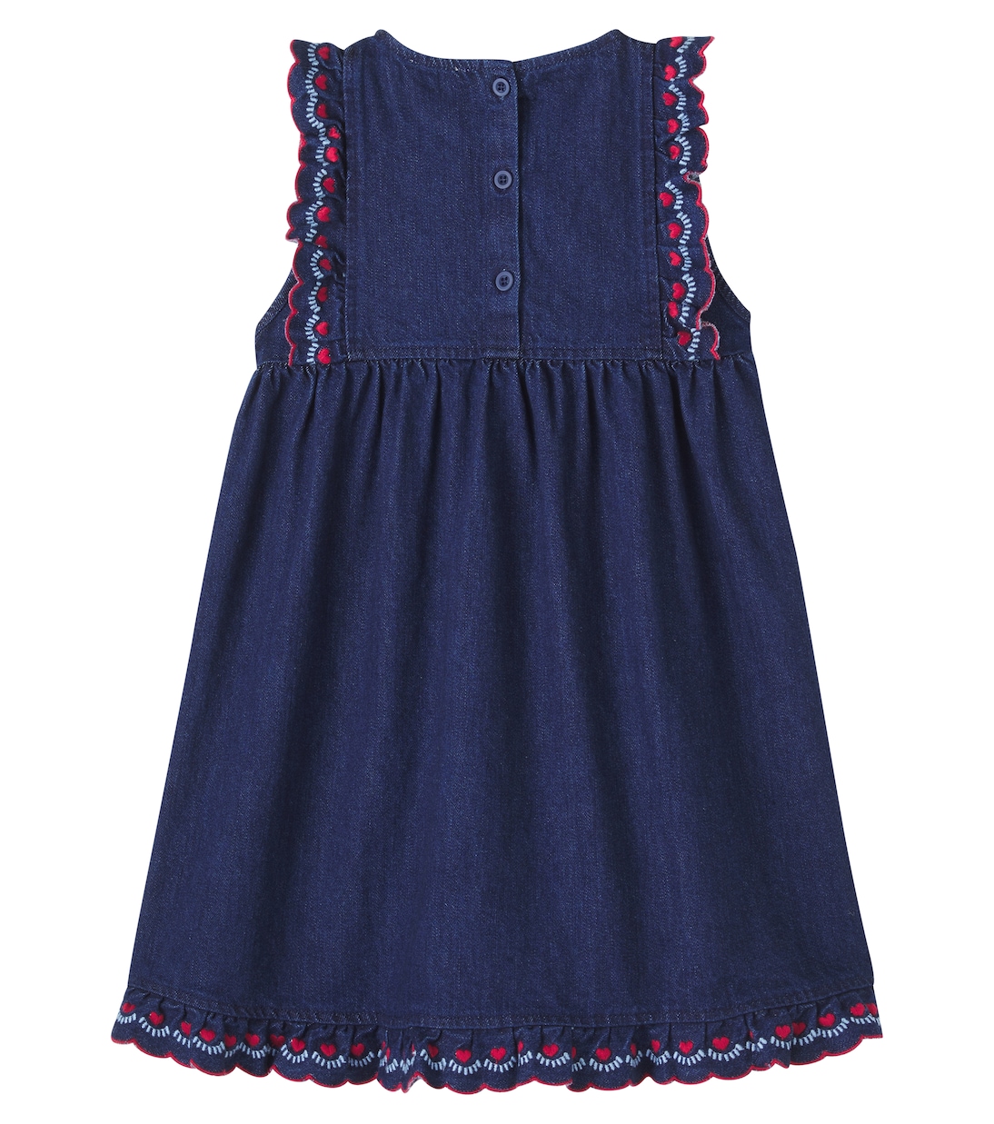 Tessa embroidered cotton denim dress | Bebe Organic