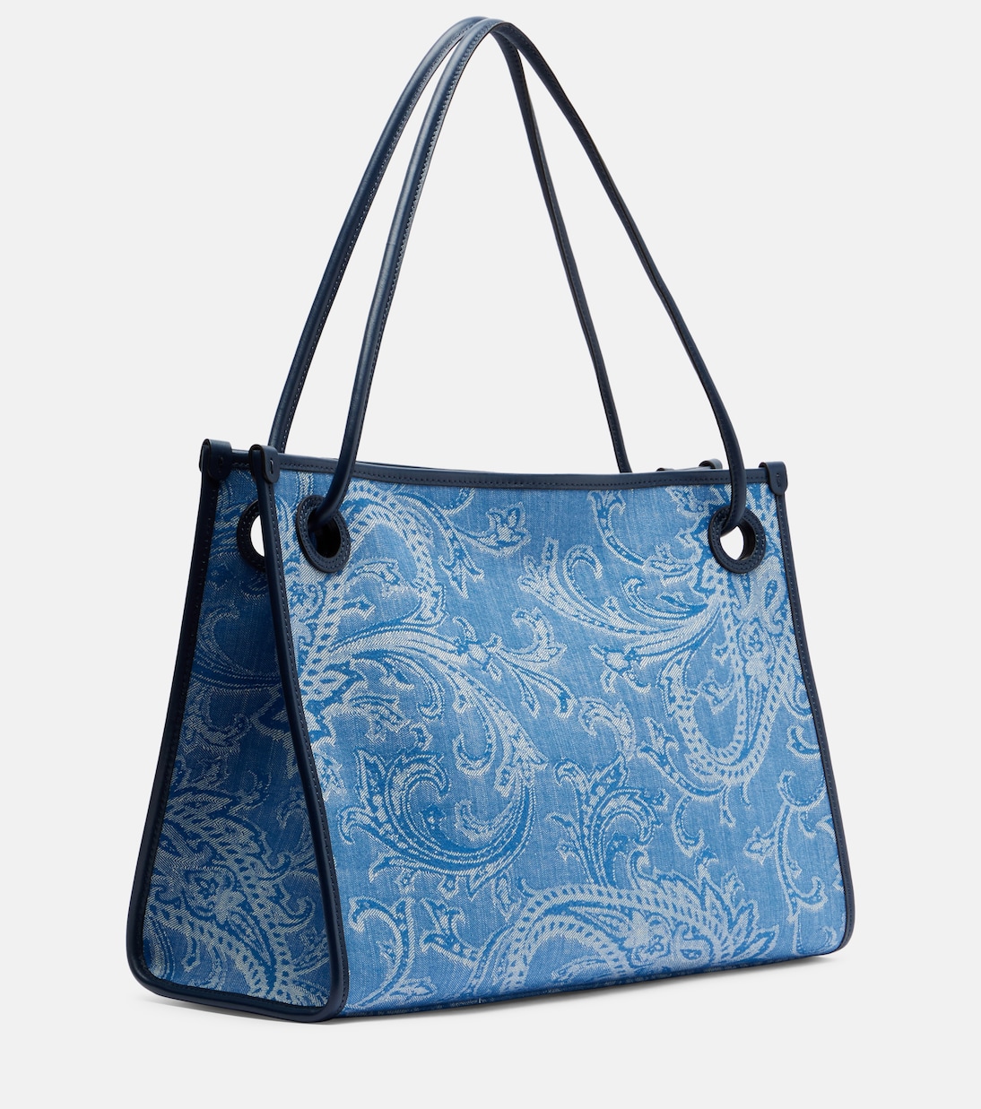 Eyes Medium denim jacquard tote bag | Etro