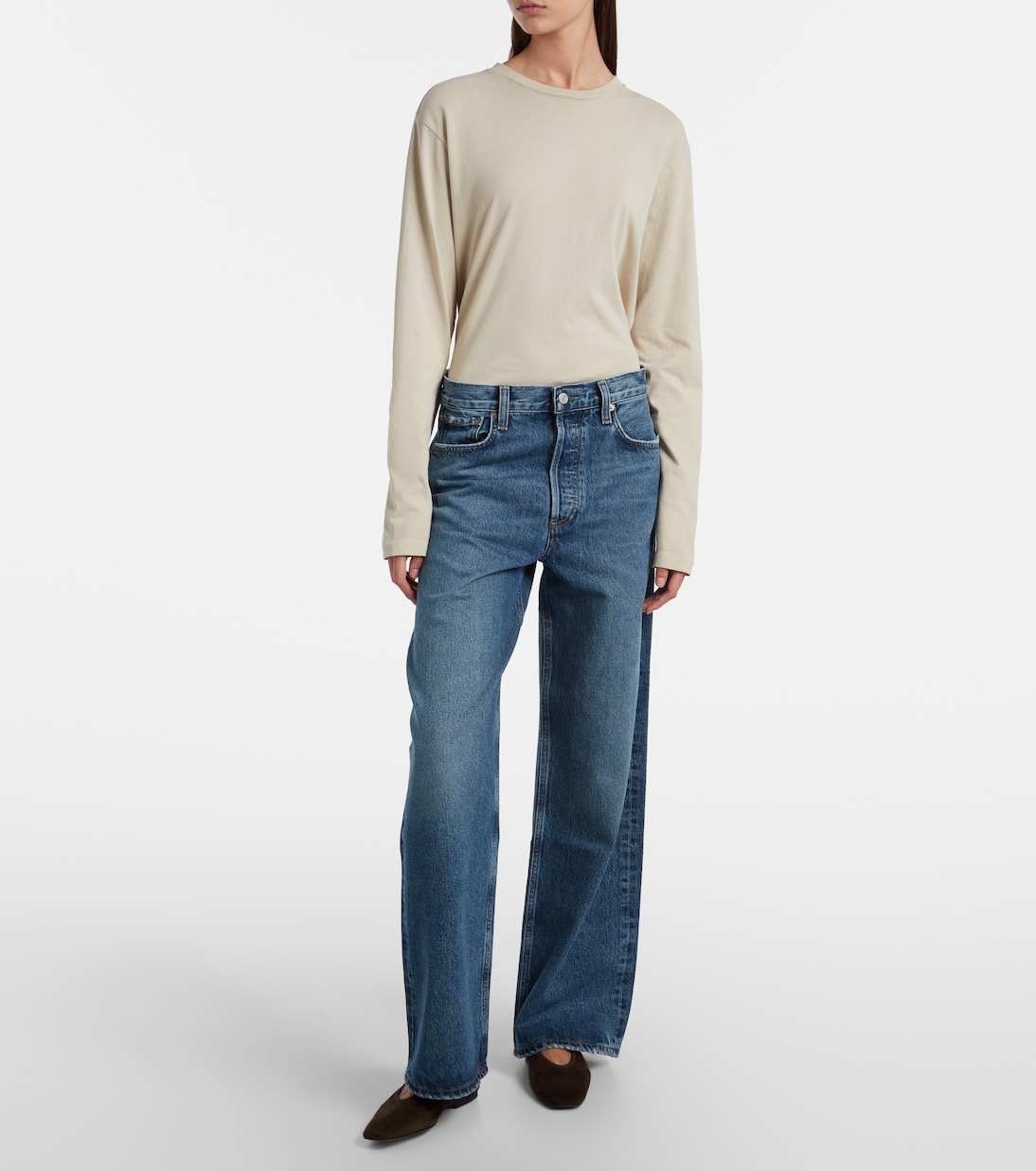 Low Slung Baggy high-rise wide-leg jeans | Agolde