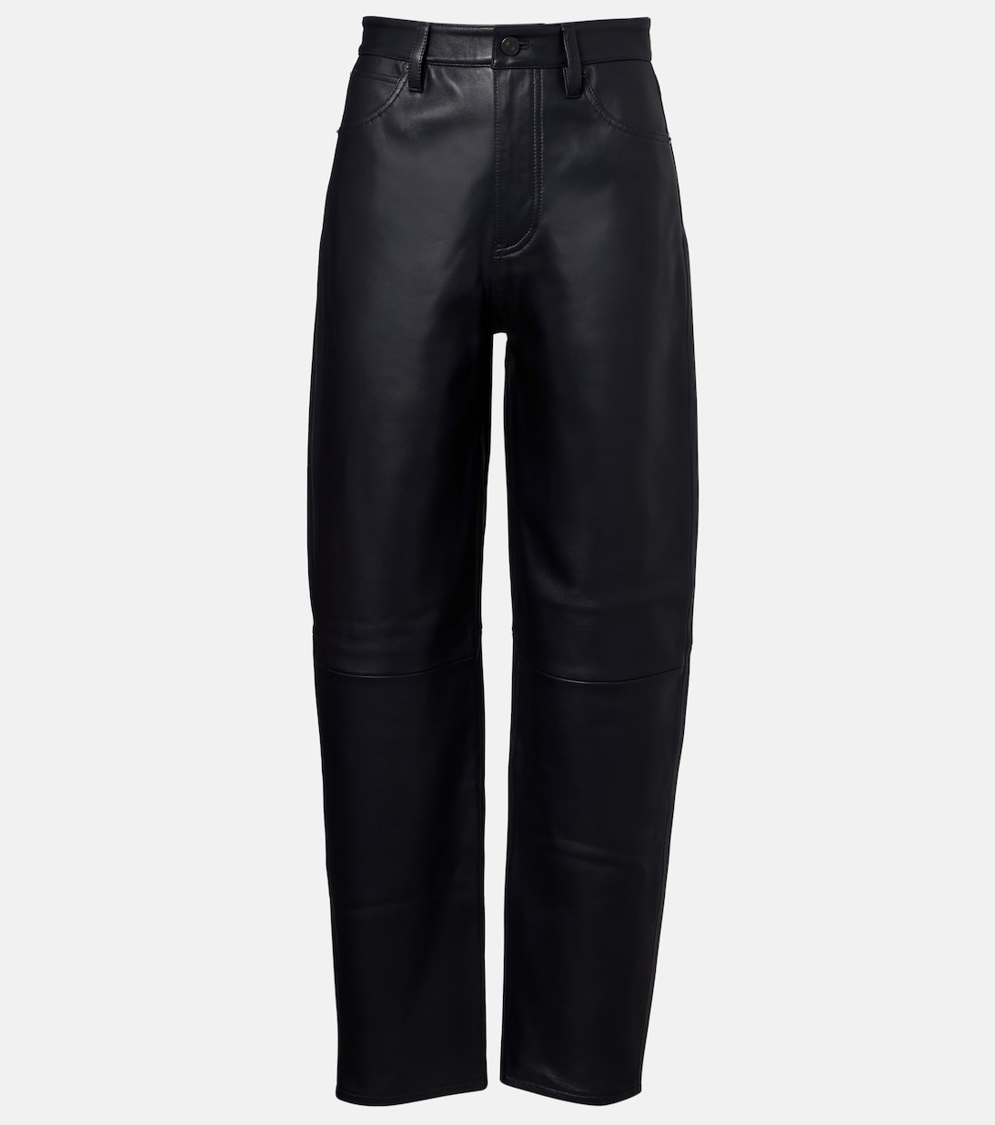 Neat leather straight pants | Frame