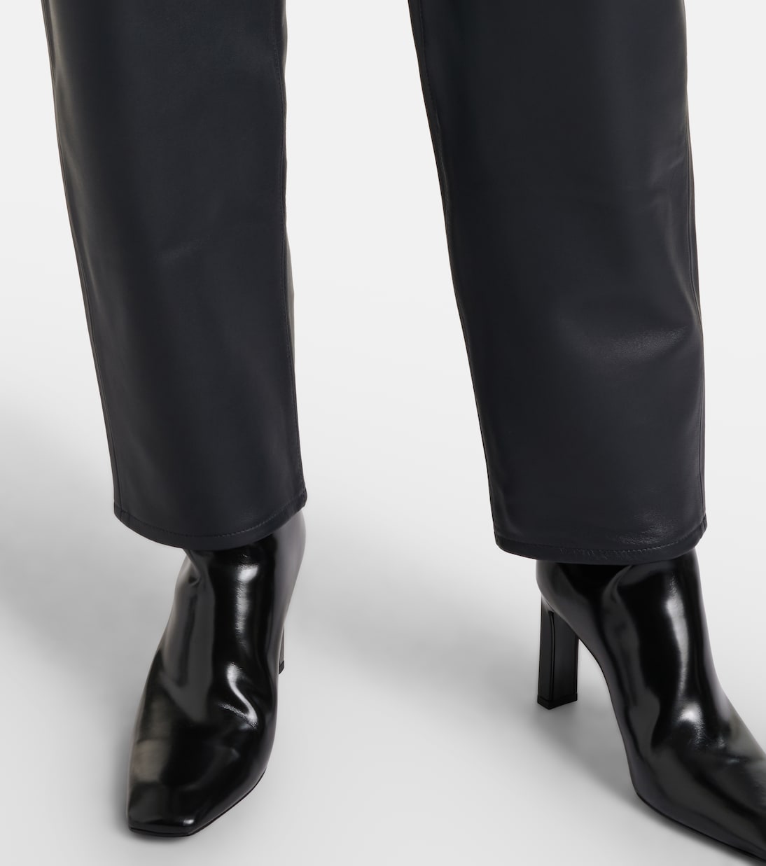 Neat leather straight pants | Frame