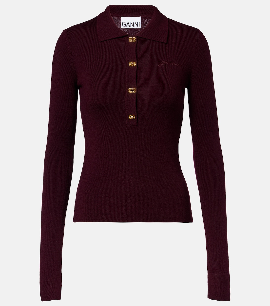 Polopullover aus Wolle | Ganni