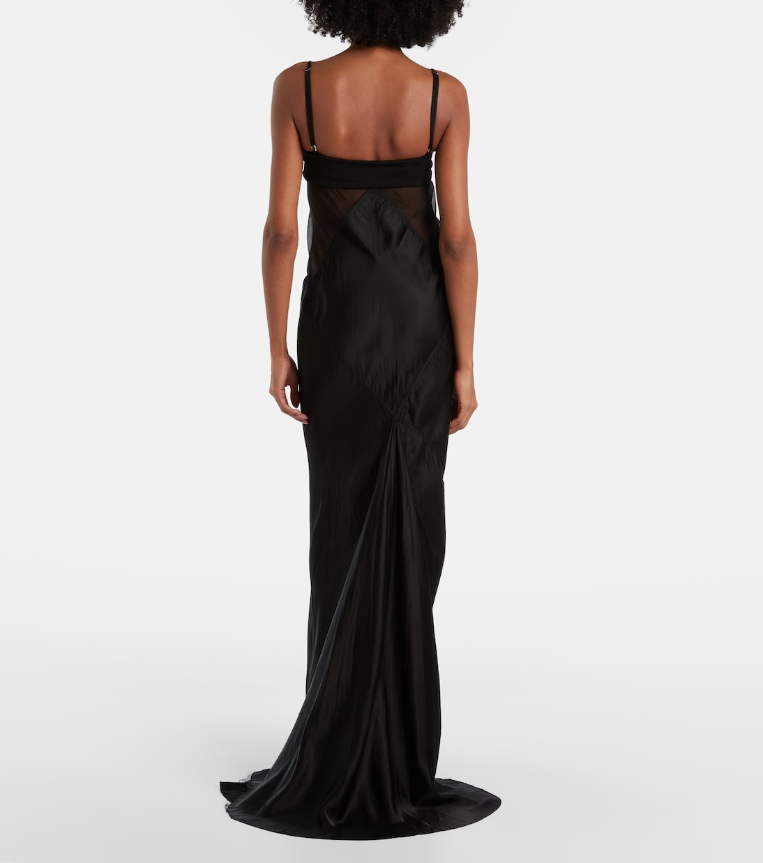 Vestido de fiesta Combo de satén con seda | Rick Owens