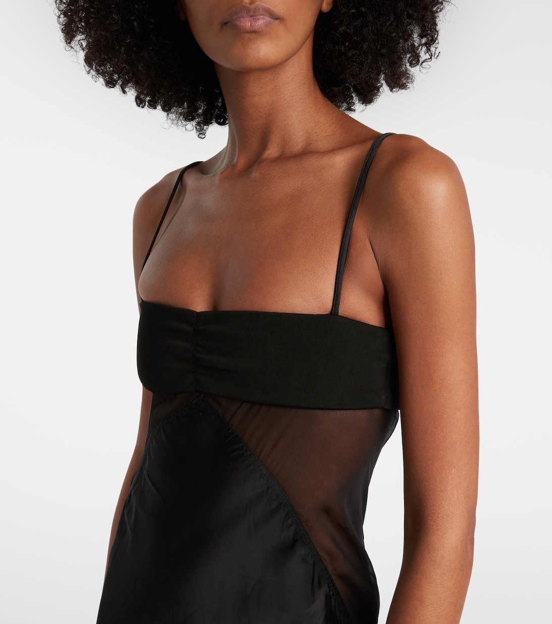 Vestido de fiesta Combo de satén con seda | Rick Owens