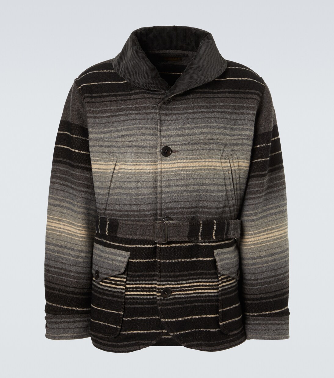 Striped wool and cotton jacquard coat | RRL