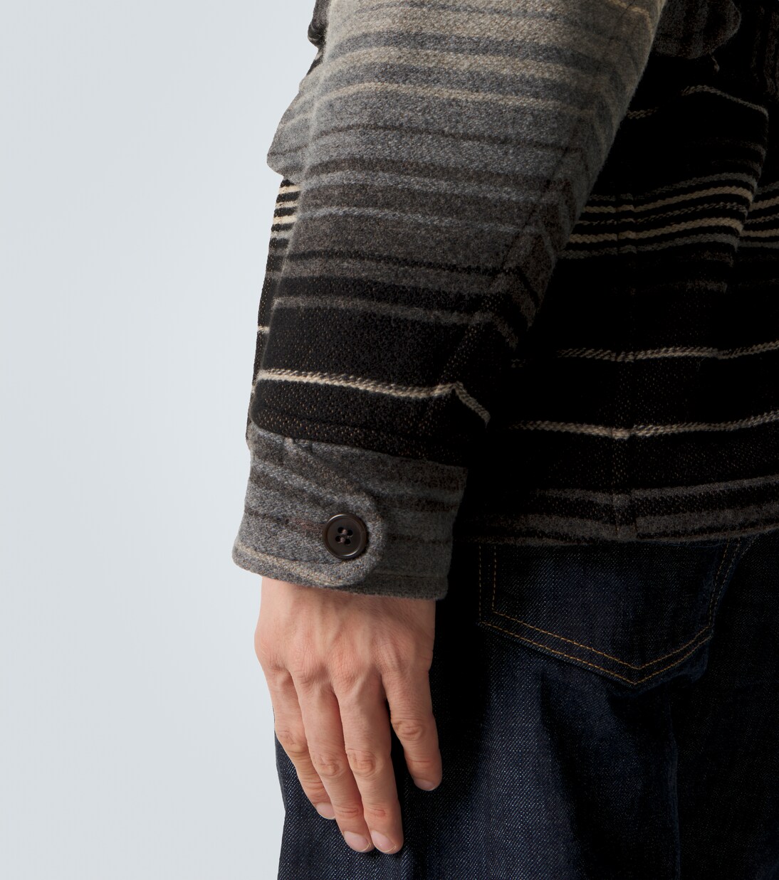 Striped wool and cotton jacquard coat | RRL
