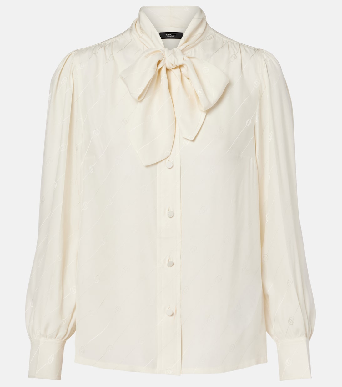 Interlocking G silk crêpe satin blouse | Gucci