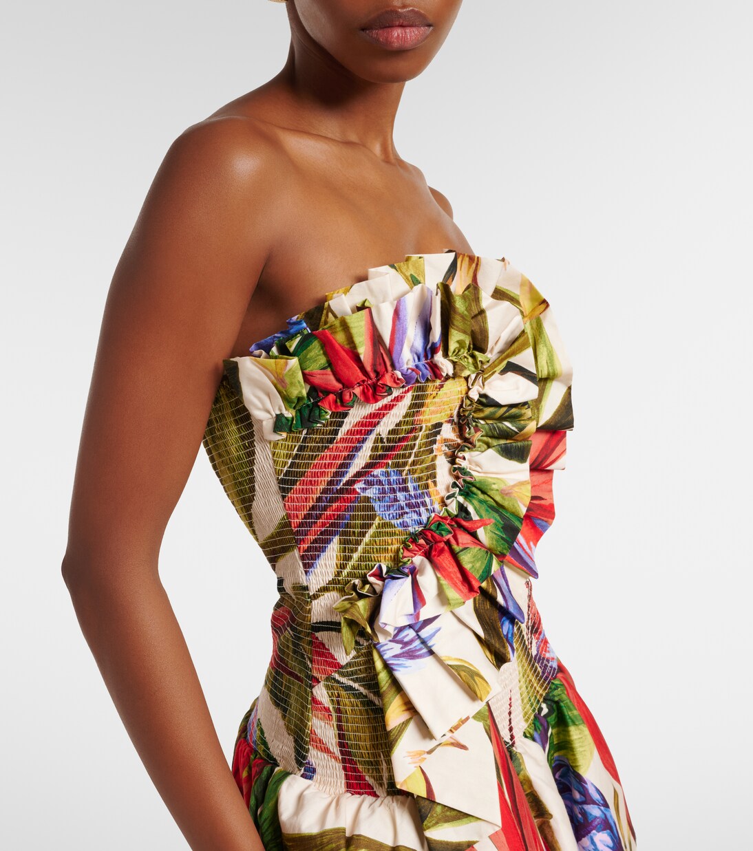 Floral ruffled cotton midi dress | Farm Rio