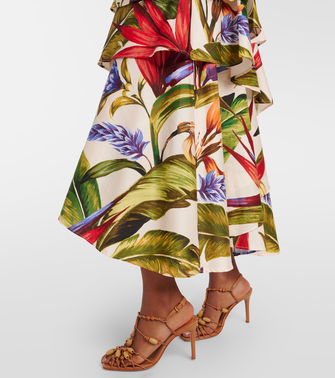 Floral ruffled cotton midi dress | Farm Rio