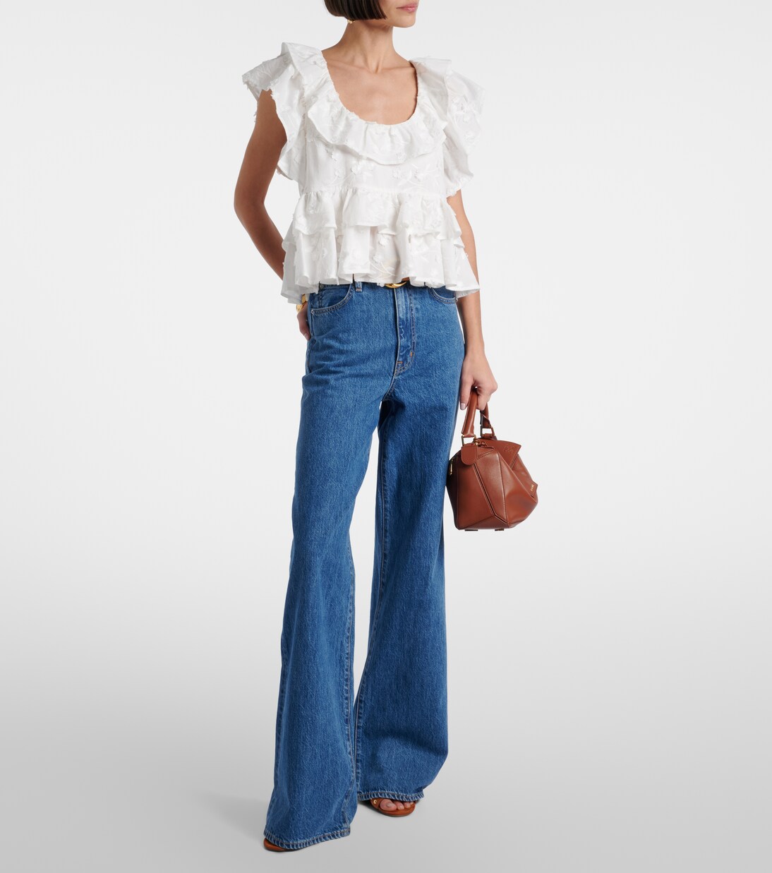 Slees embroidered ruffled cotton top | Dorothee Schumacher