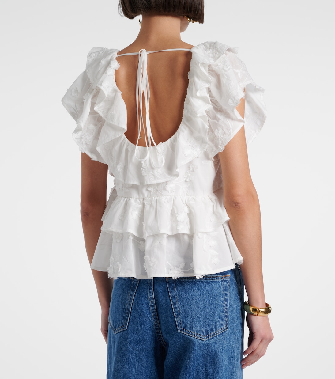 Slees embroidered ruffled cotton top | Dorothee Schumacher