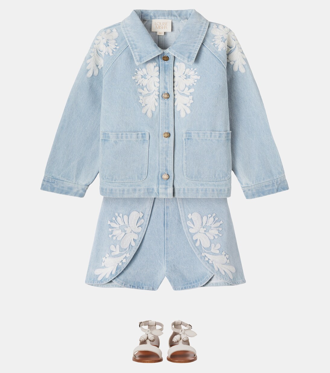 Rafaela embroidered denim jacket | Louise Misha