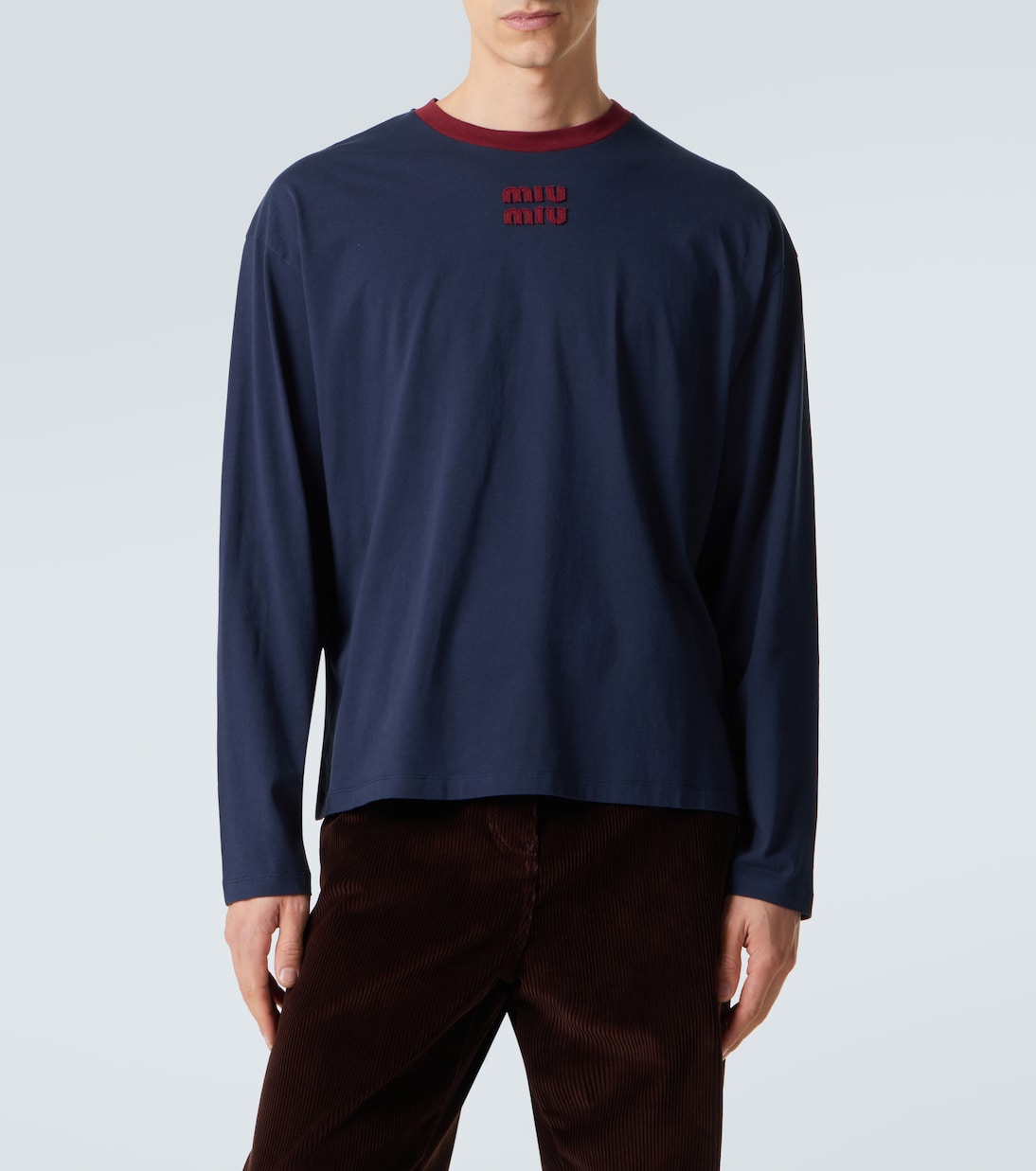 Logo cotton jersey T-shirt | Miu Miu