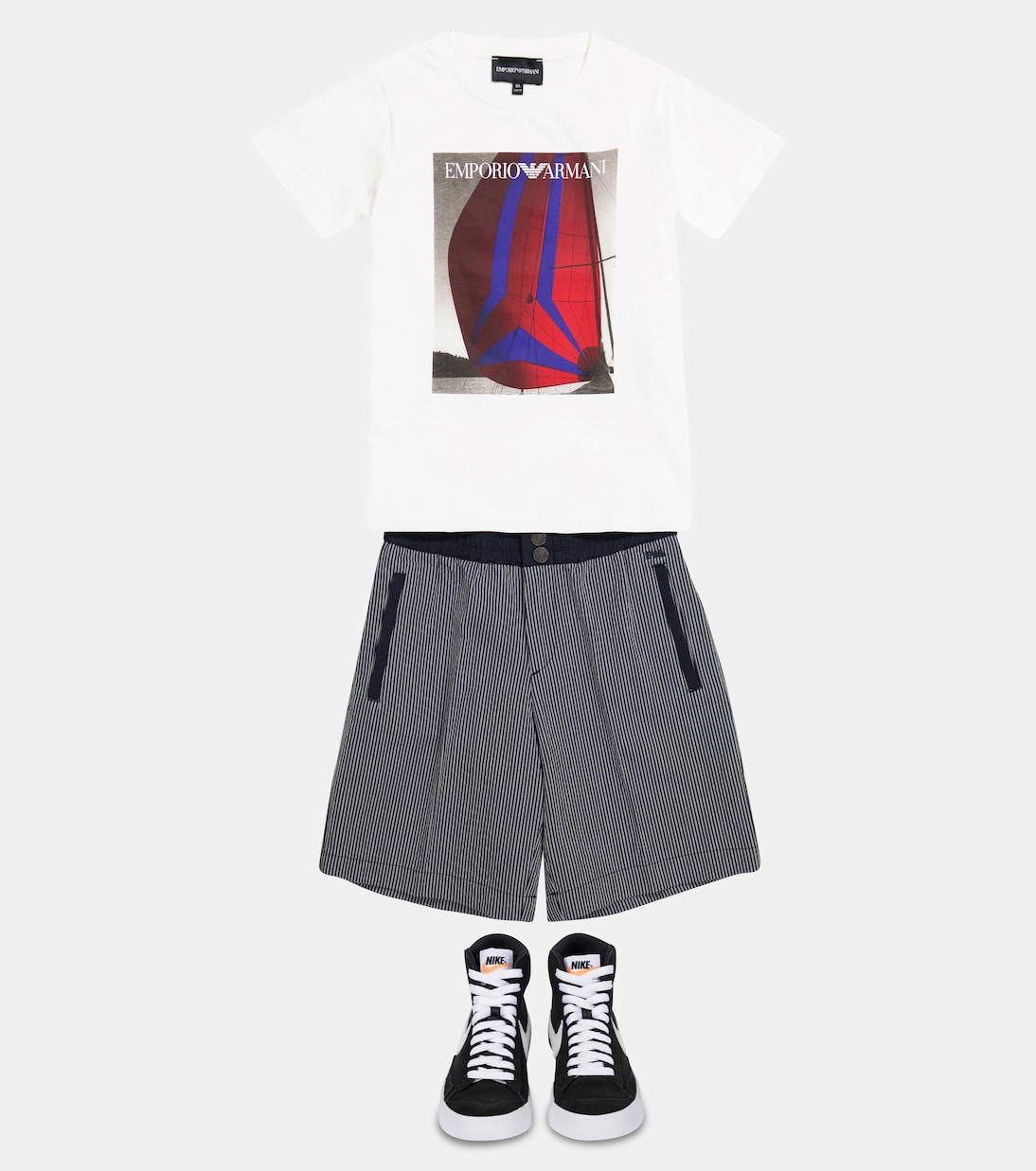 Gestreifte Shorts aus Baumwolle | Emporio Armani Kids