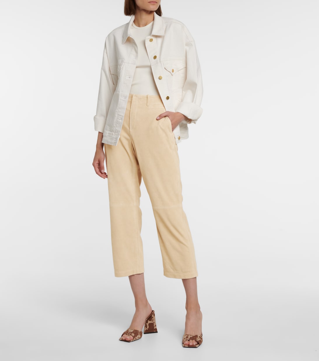 Le Tomboy high-rise suede pants | Frame