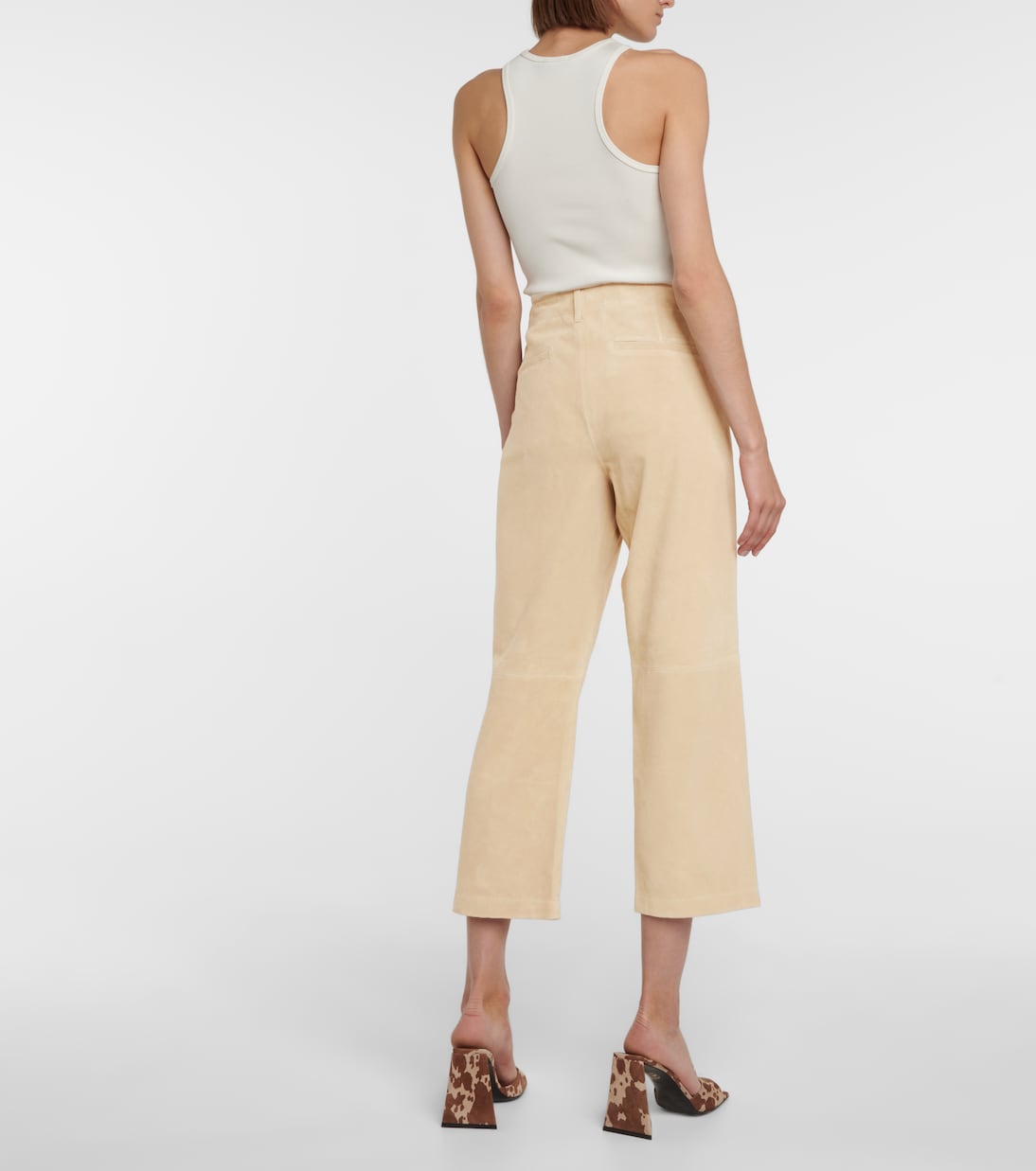 Le Tomboy high-rise suede pants | Frame