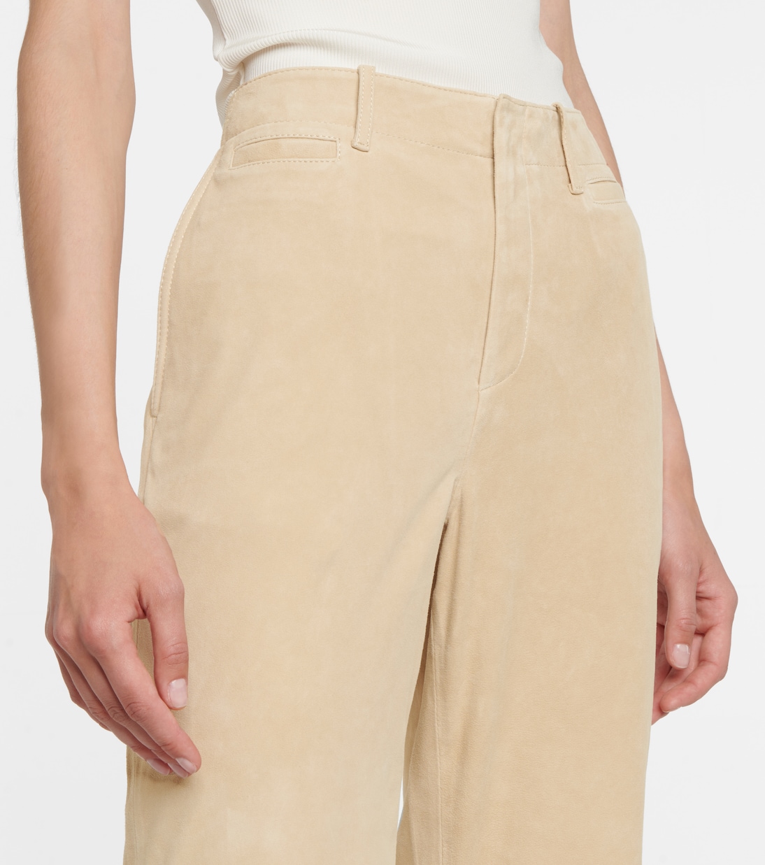 Le Tomboy high-rise suede pants | Frame