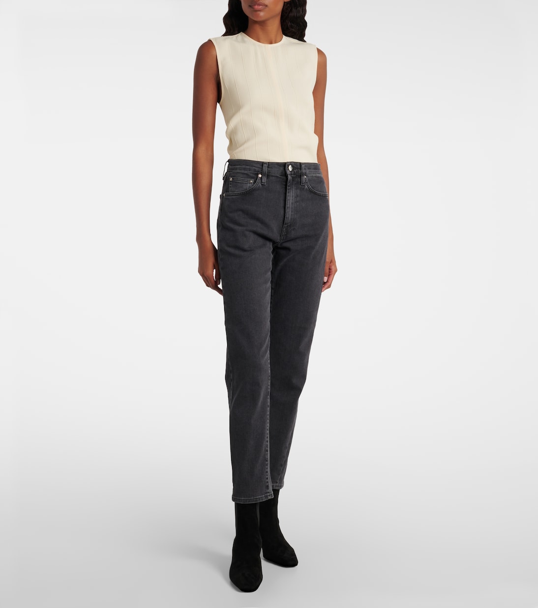 Mid-rise twisted-seam straight jeans | Toteme