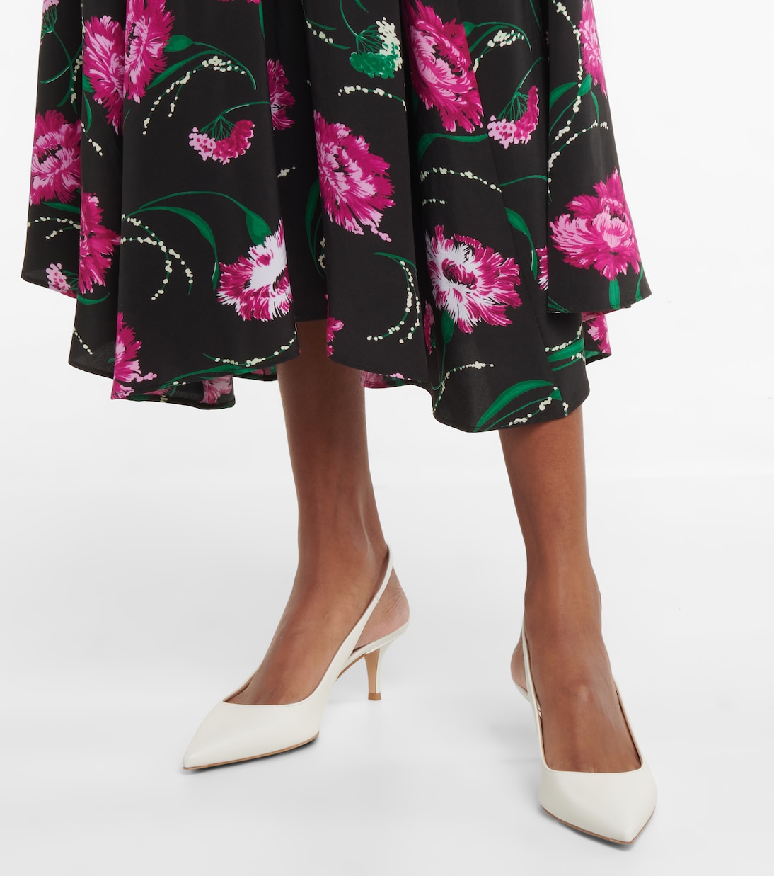 Slingback-Pumps Ribbon Sling 55 aus Leder | Gianvito Rossi