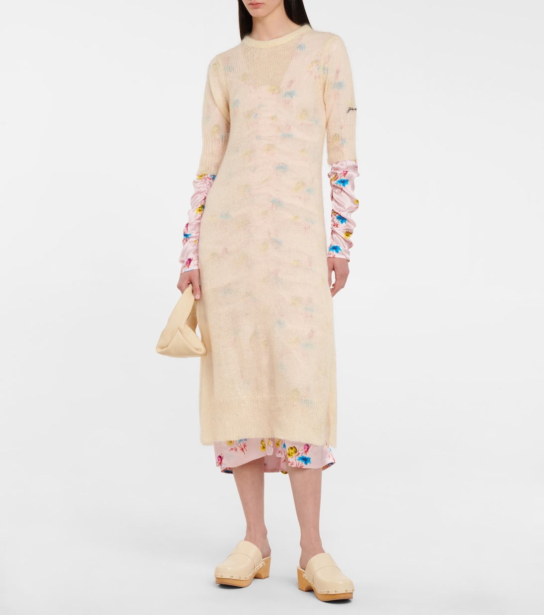 Mohair and wool-blend midi dress | Ganni