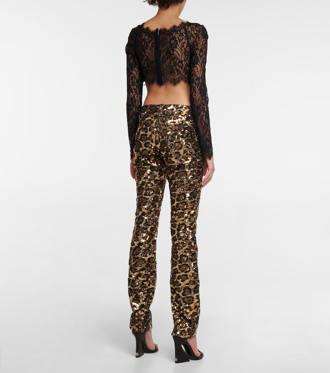 Pantalones de tiro bajo adornados | Dolce&Gabbana