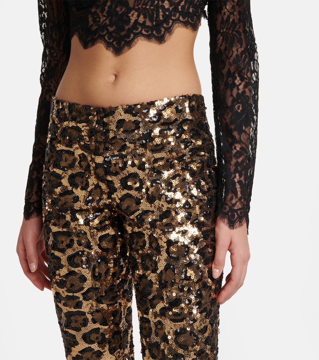 Pantalones de tiro bajo adornados | Dolce&Gabbana