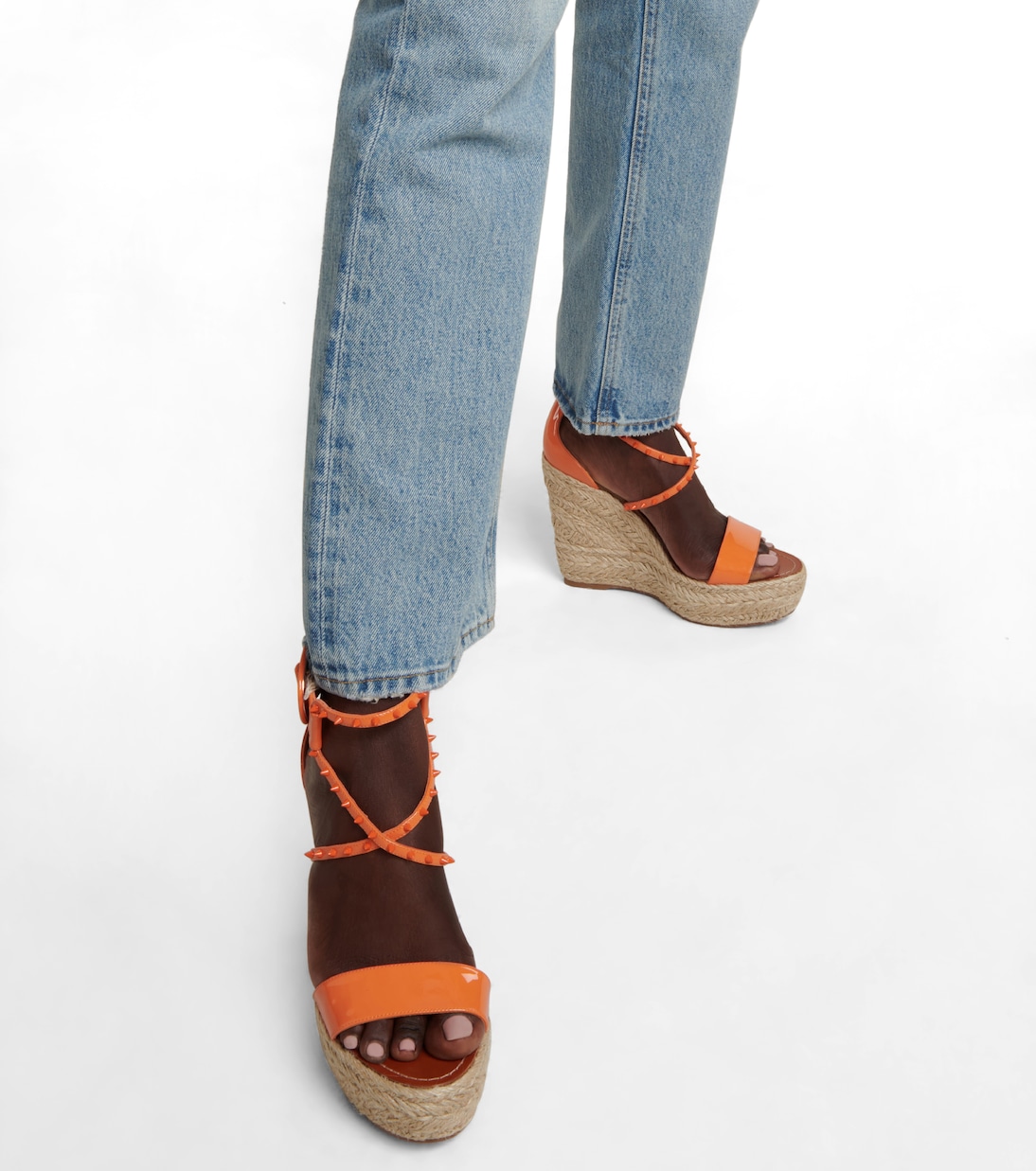 Sandali Choca Zeppa Spikes 120 in vernice | Christian Louboutin