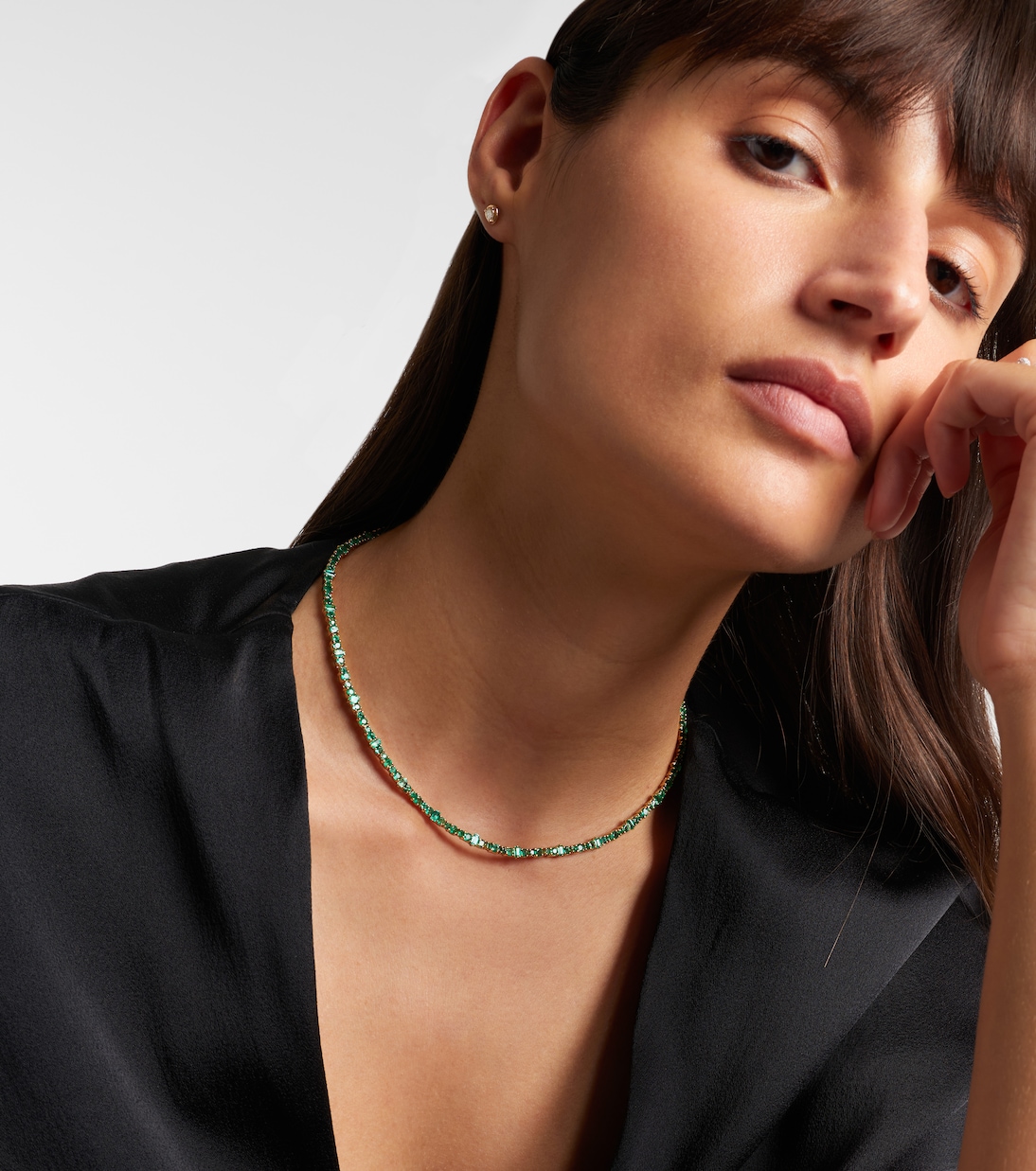 Rivulet 18kt gold necklace with emeralds | Ileana Makri