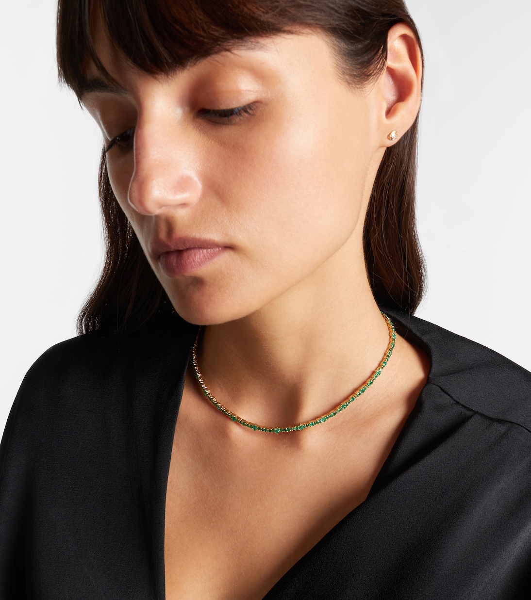 Rivulet 18kt gold necklace with emeralds | Ileana Makri