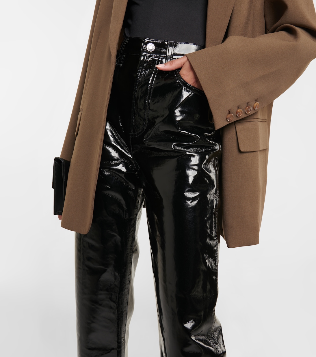 90s Pinch Waist leather-blend pants | Agolde