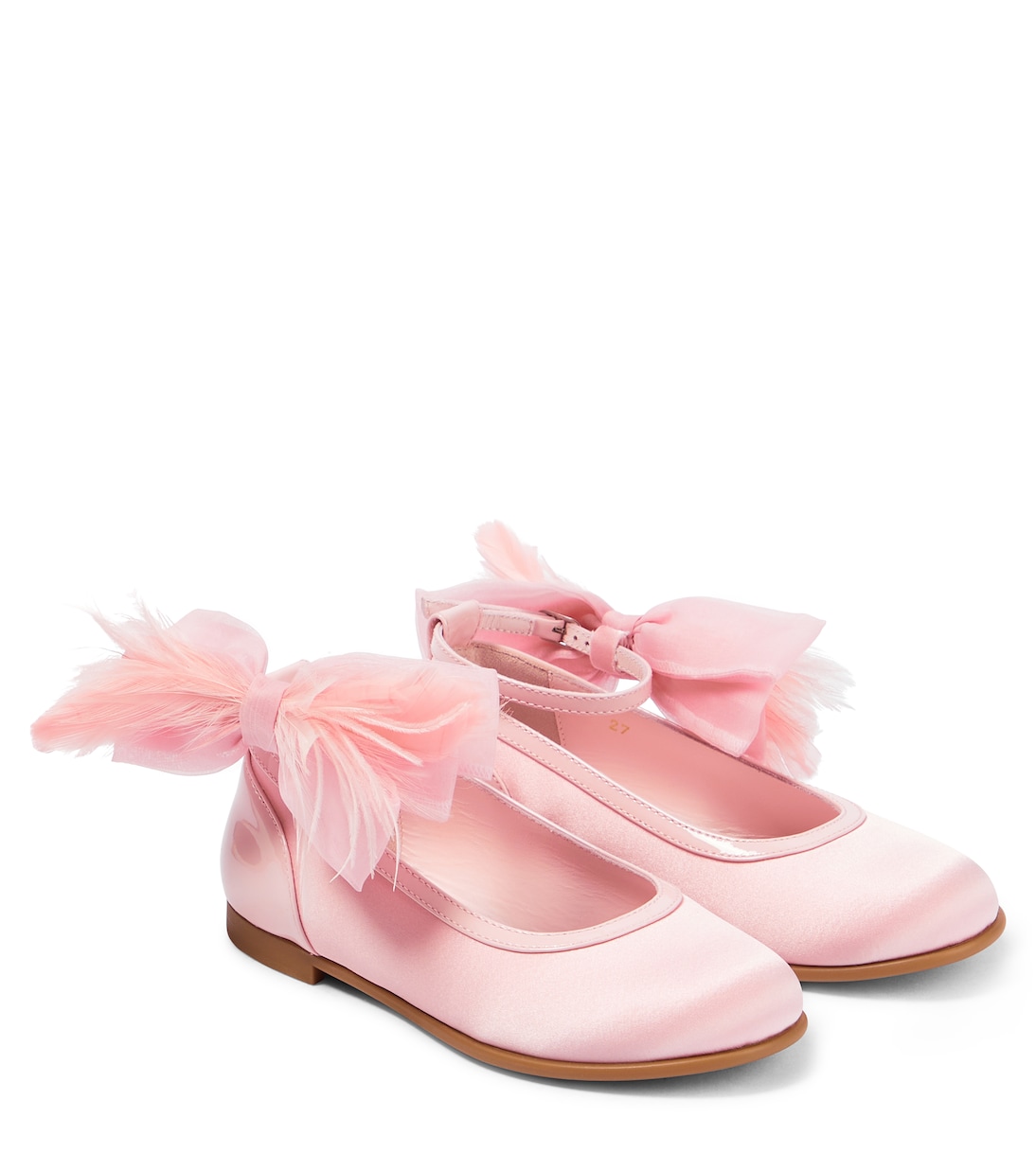 Ballerine Anemonina in raso con piume | Christian Louboutin Kids